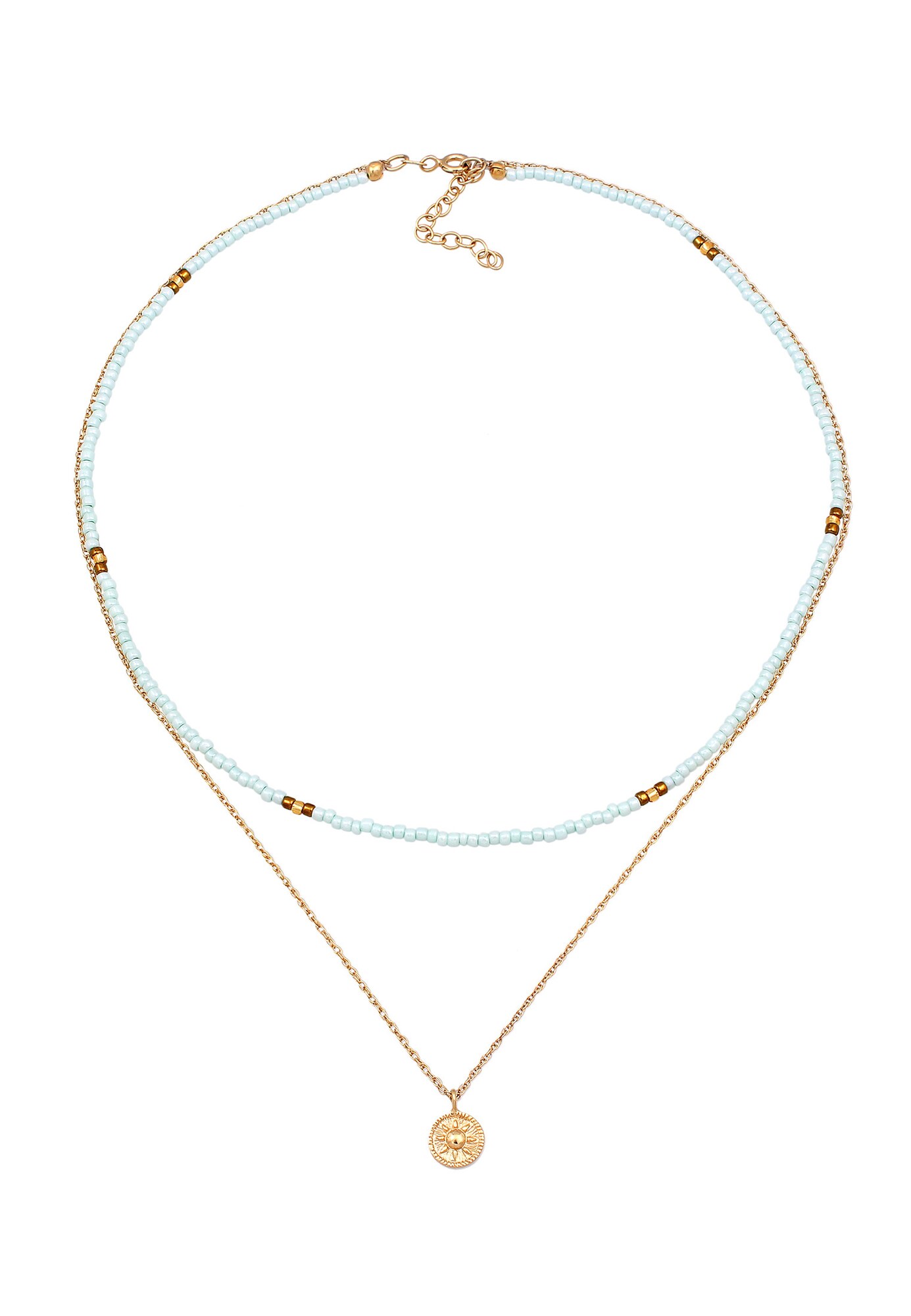 ELLI Lanțuri  auriu / verde deschis