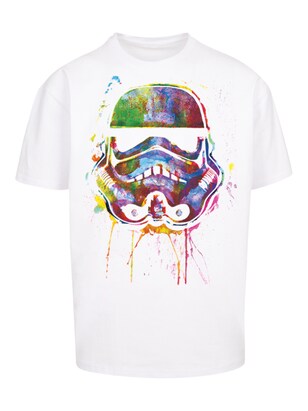 F4NT4STIC Shirt ‘Stormtrooper Paint Splats’ Gemengde kleuren / Wit