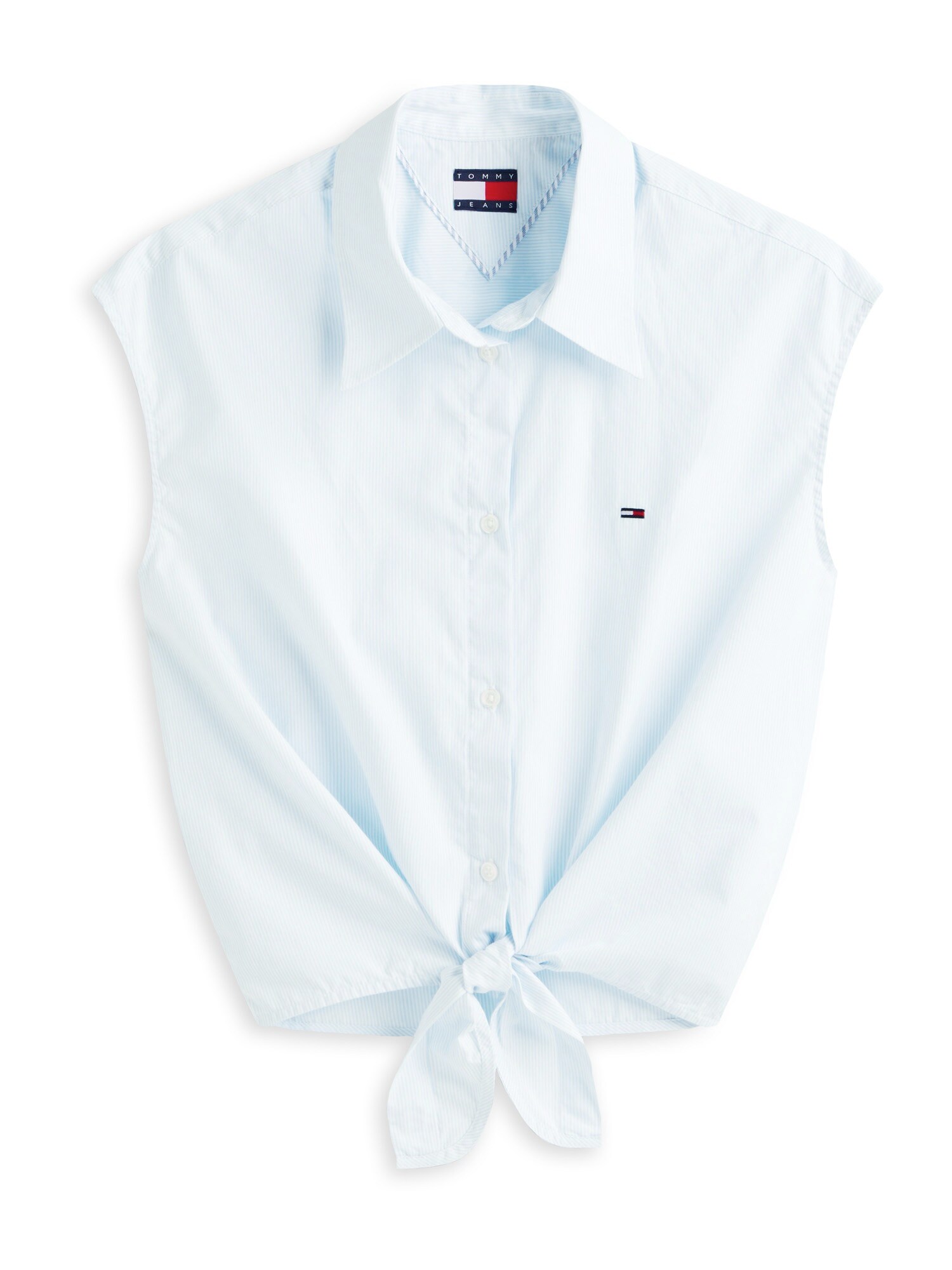 Tommy Jeans Bluză  albastru deschis / alb