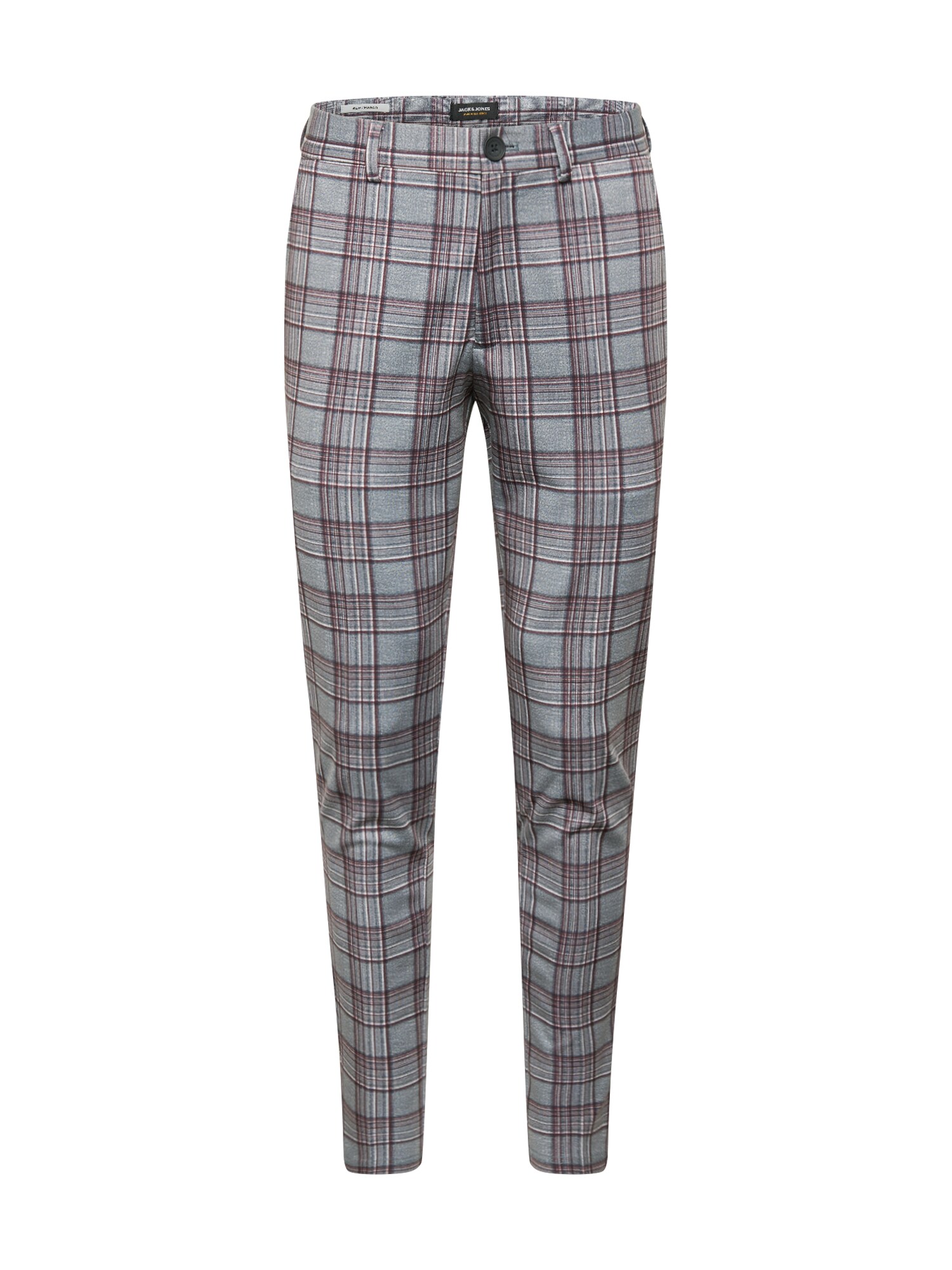 JACK & JONES Kelnės  skaisti avietinė ar rubino spalva / pilka / balta