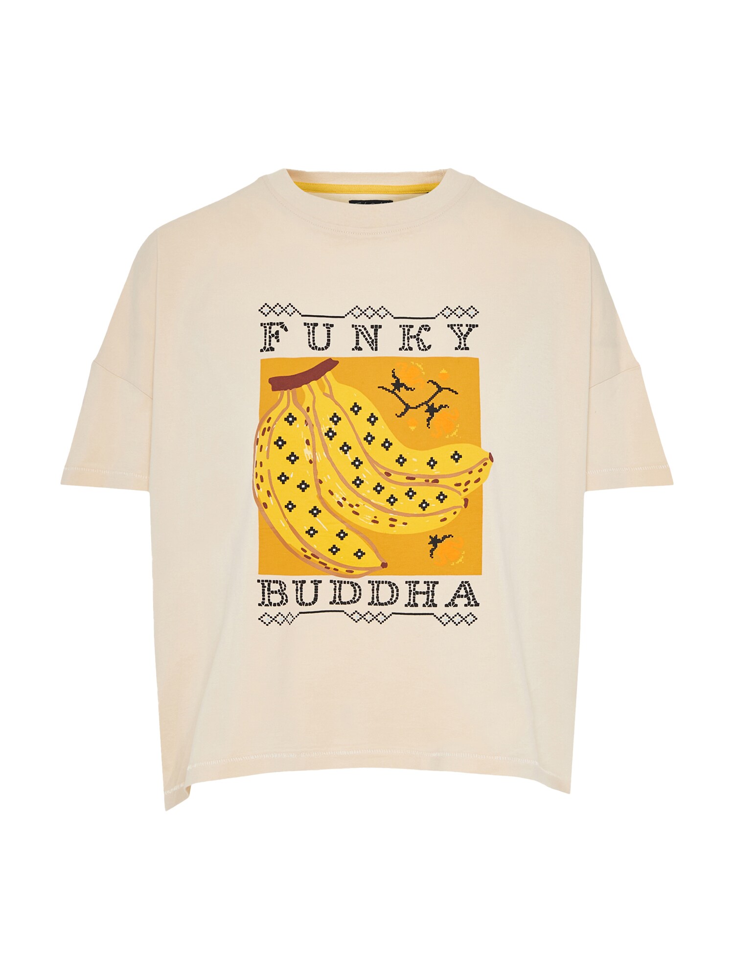 Funky Buddha Póló  ekrü / sárga / fekete akciós termékkép 1