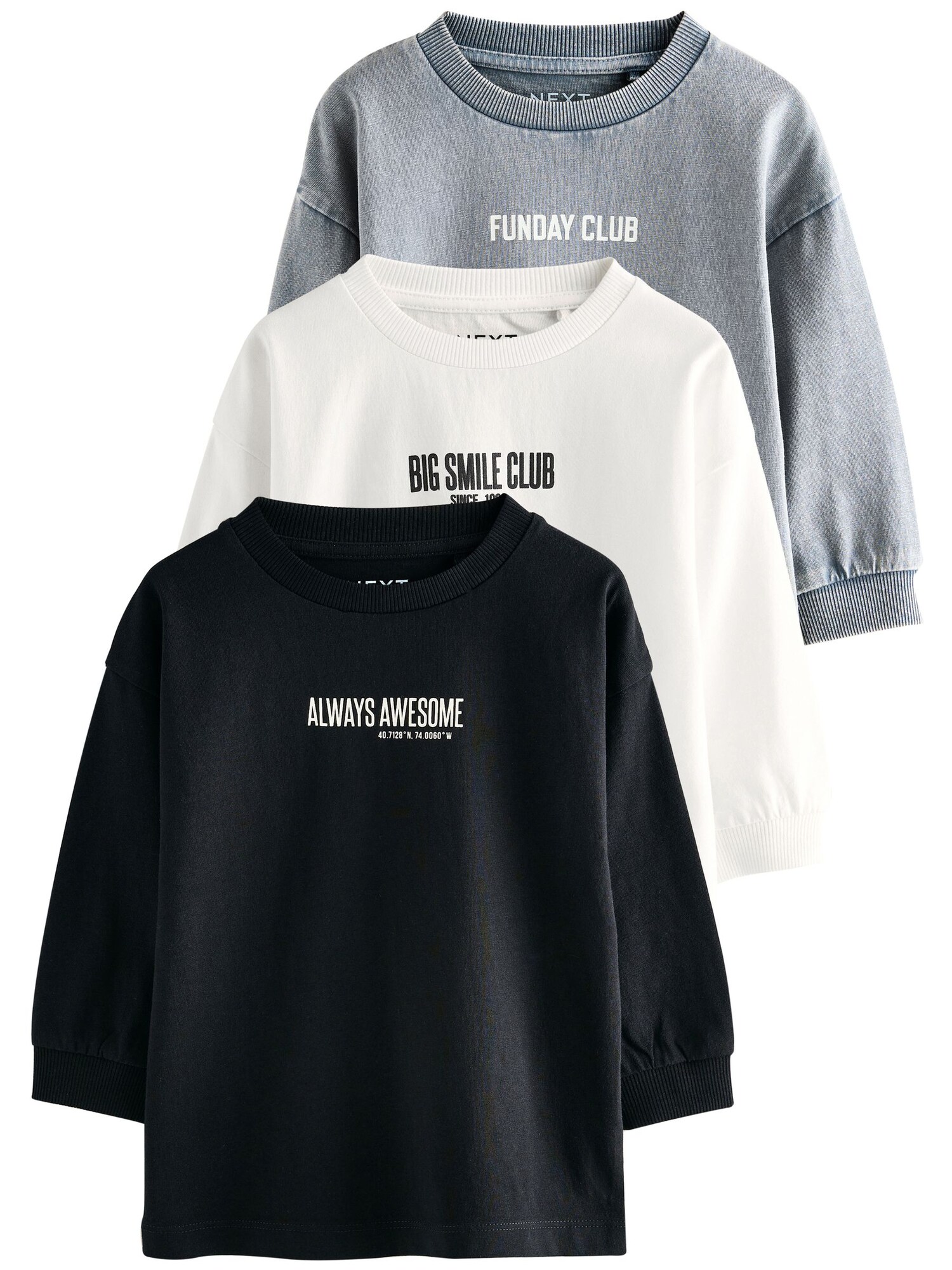 Next Tricou  gri / negru / alb