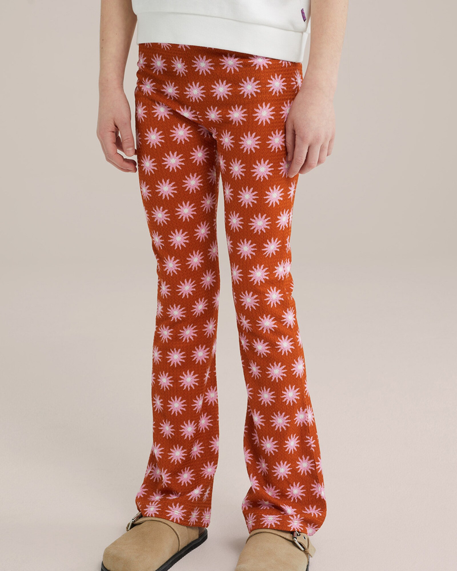 WE Fashion Nadrág  rozsdabarna / rózsaszín / fehér termék 2. képe