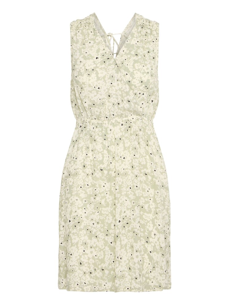 ICHI Kleid Damen Größe 40 hellbeige / grünmeliert / schwarz Winterkleid