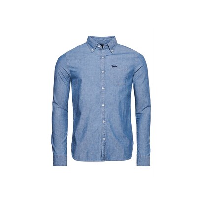 Superdry Overhemd Blauw denim