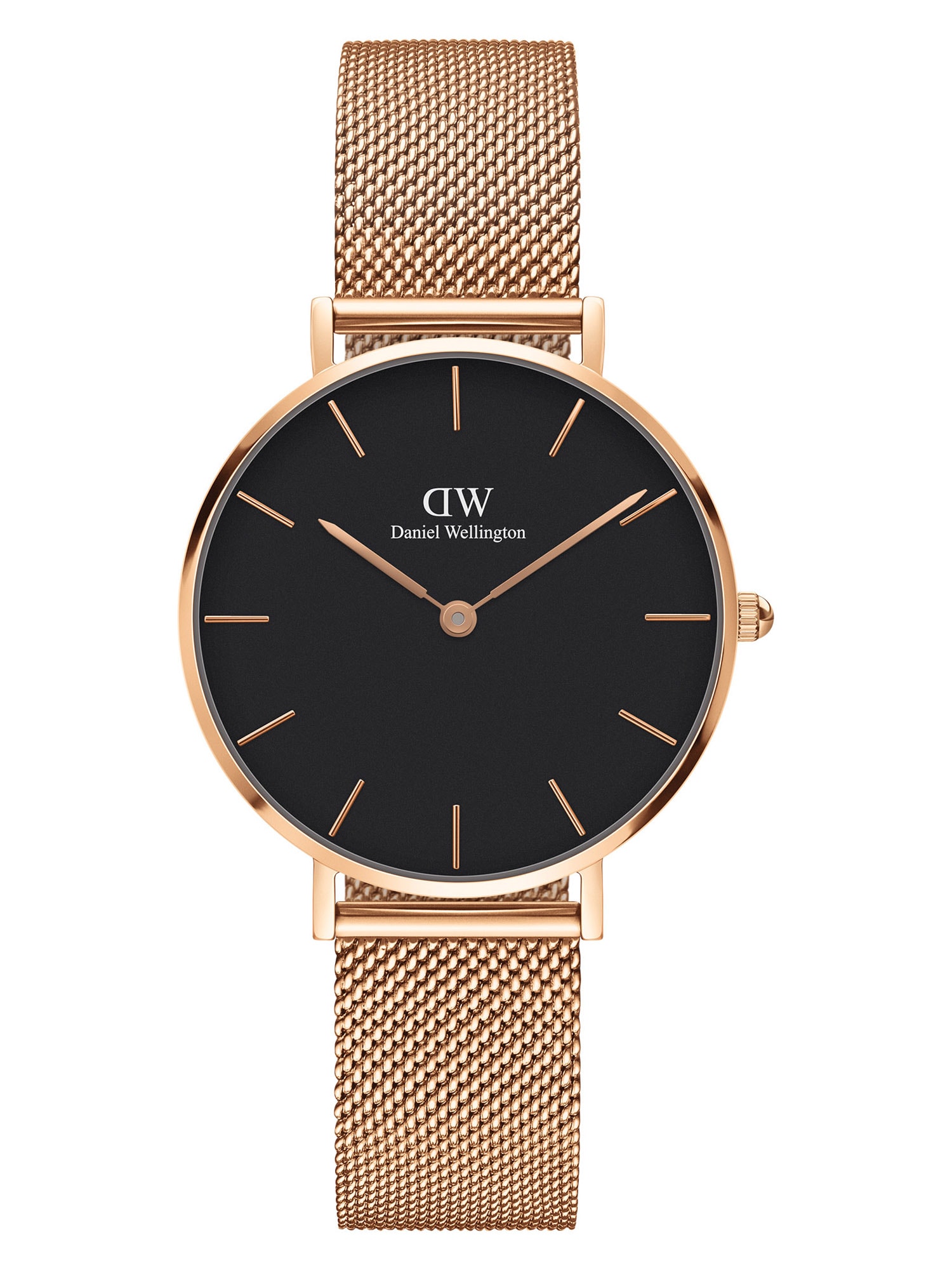Daniel Wellington Analógové hodinky 'Classic Petite Melrose DW00100161'  ružové zlato / čierna