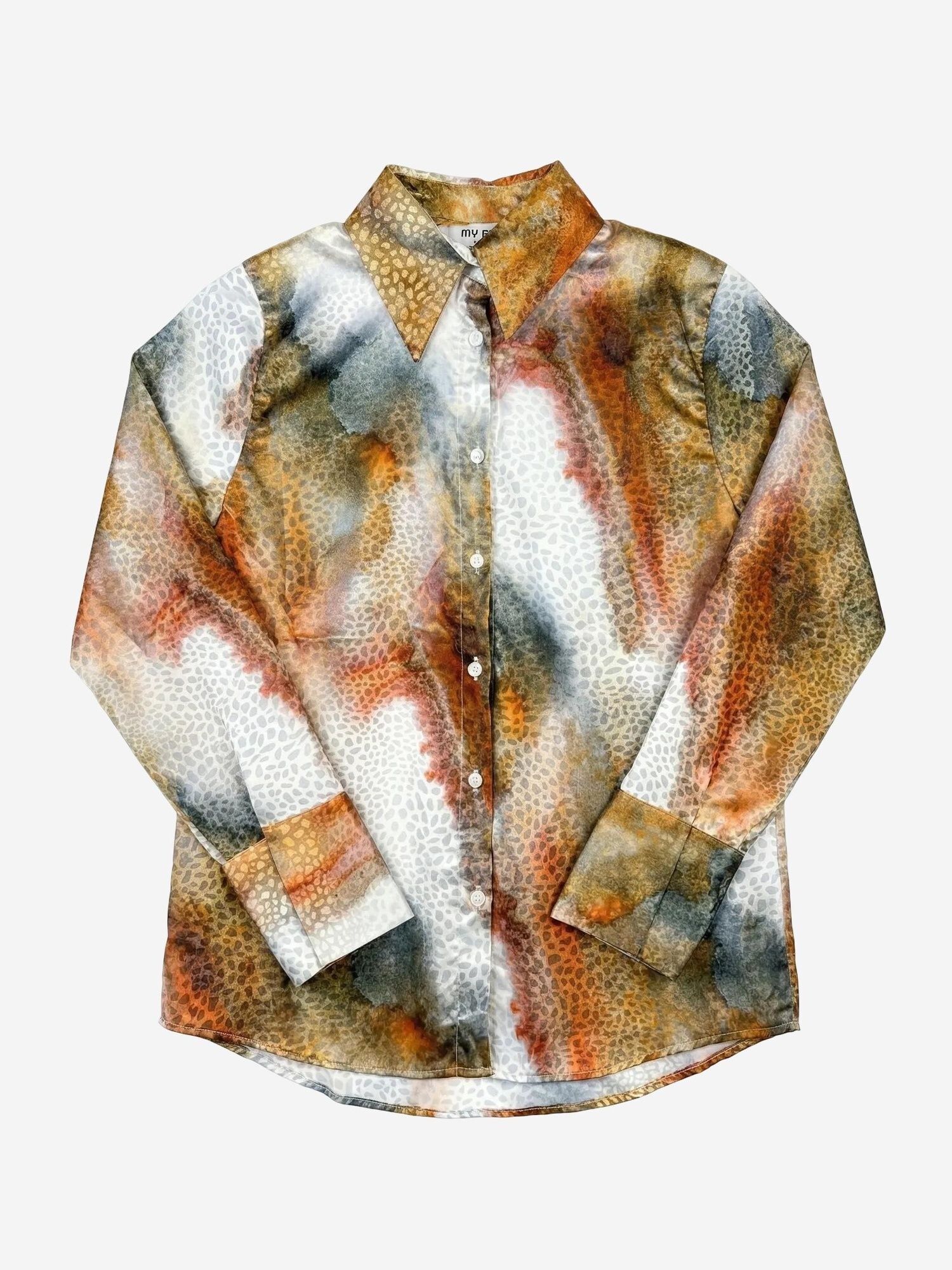 My fashion Majica tamno plava / smeđa / hrđavo crvena