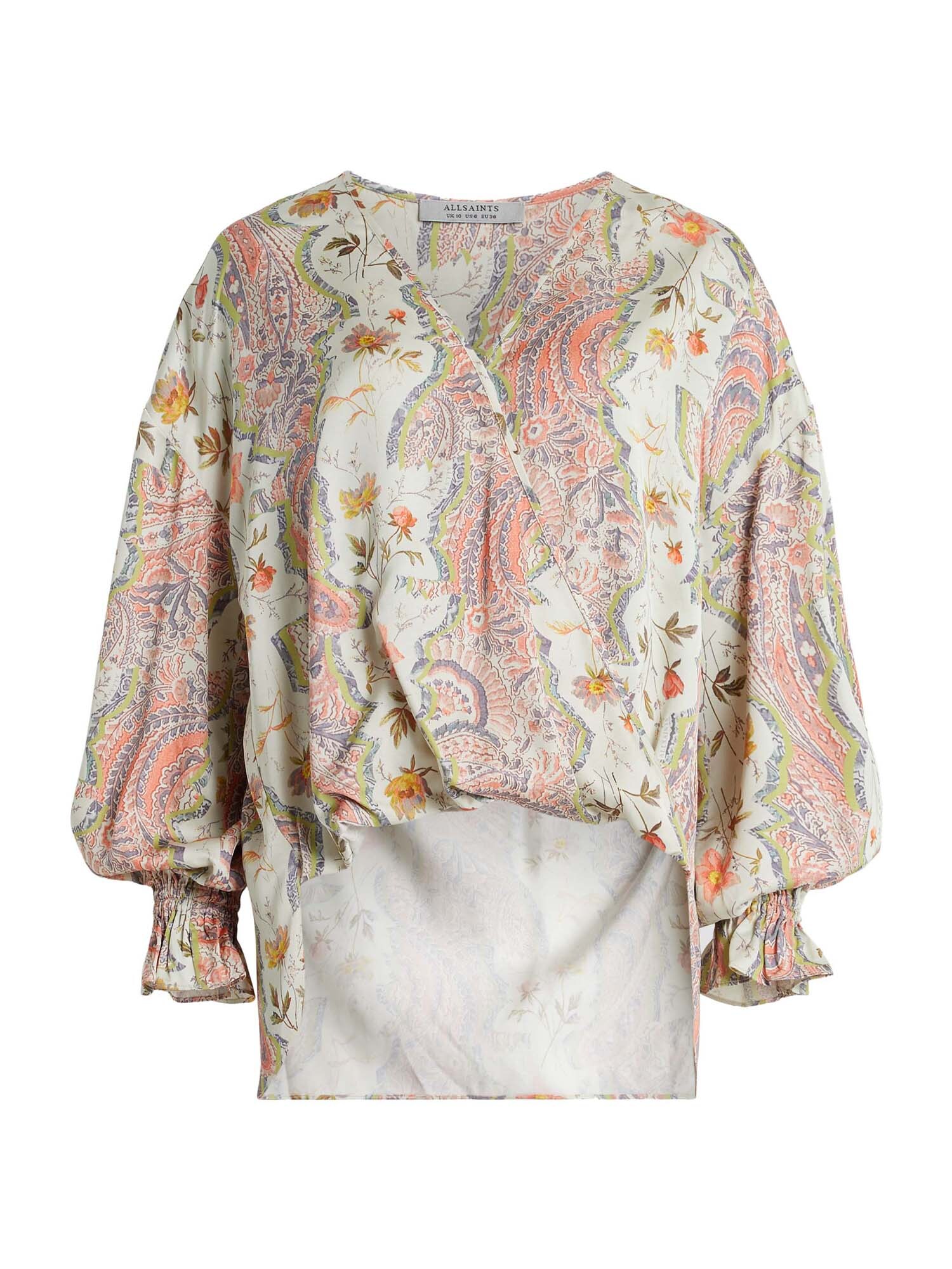 AllSaints Bluză PENNY CASCADE  bleumarin / verde / portocaliu / alb