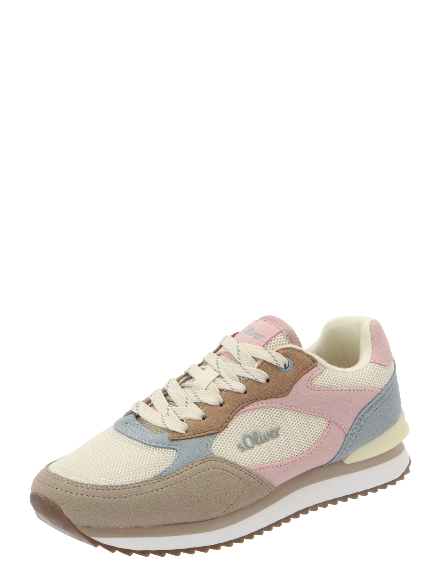 s.Oliver Sneaker low bej / crem / maro cămilă / roz pal