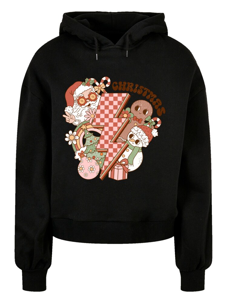 F4NT4STIC Sweatshirt 'Groovy Christmas Flash Cozy Vibes' Damen Größe 5XL mischfarben / schwarz