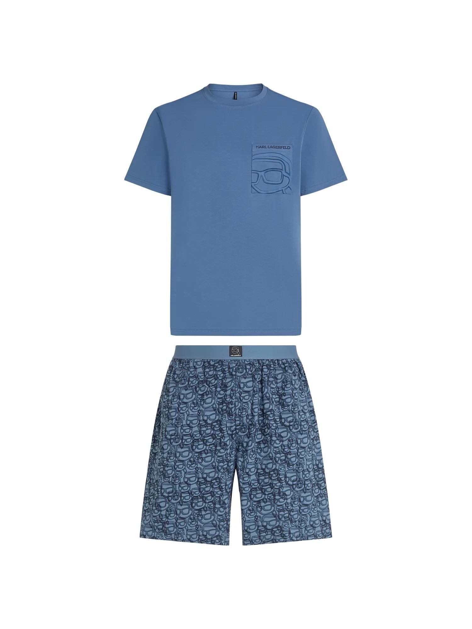 Karl Lagerfeld Pijama scurtă Ikon albastru marin / bleumarin / albastru regal