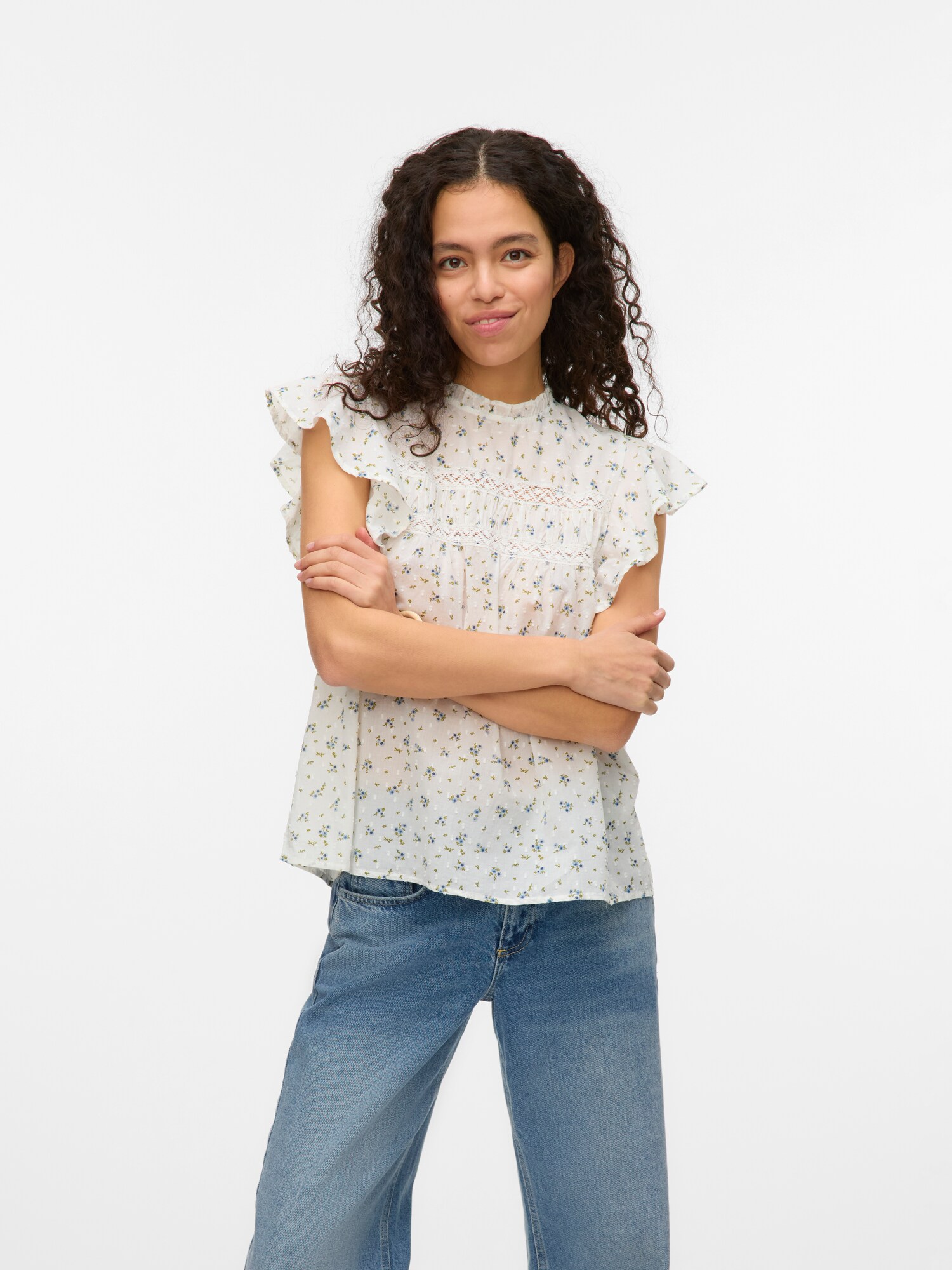 VERO MODA Blúz 'VMTRINE'  kék / zöld / fehér termék 2. képe