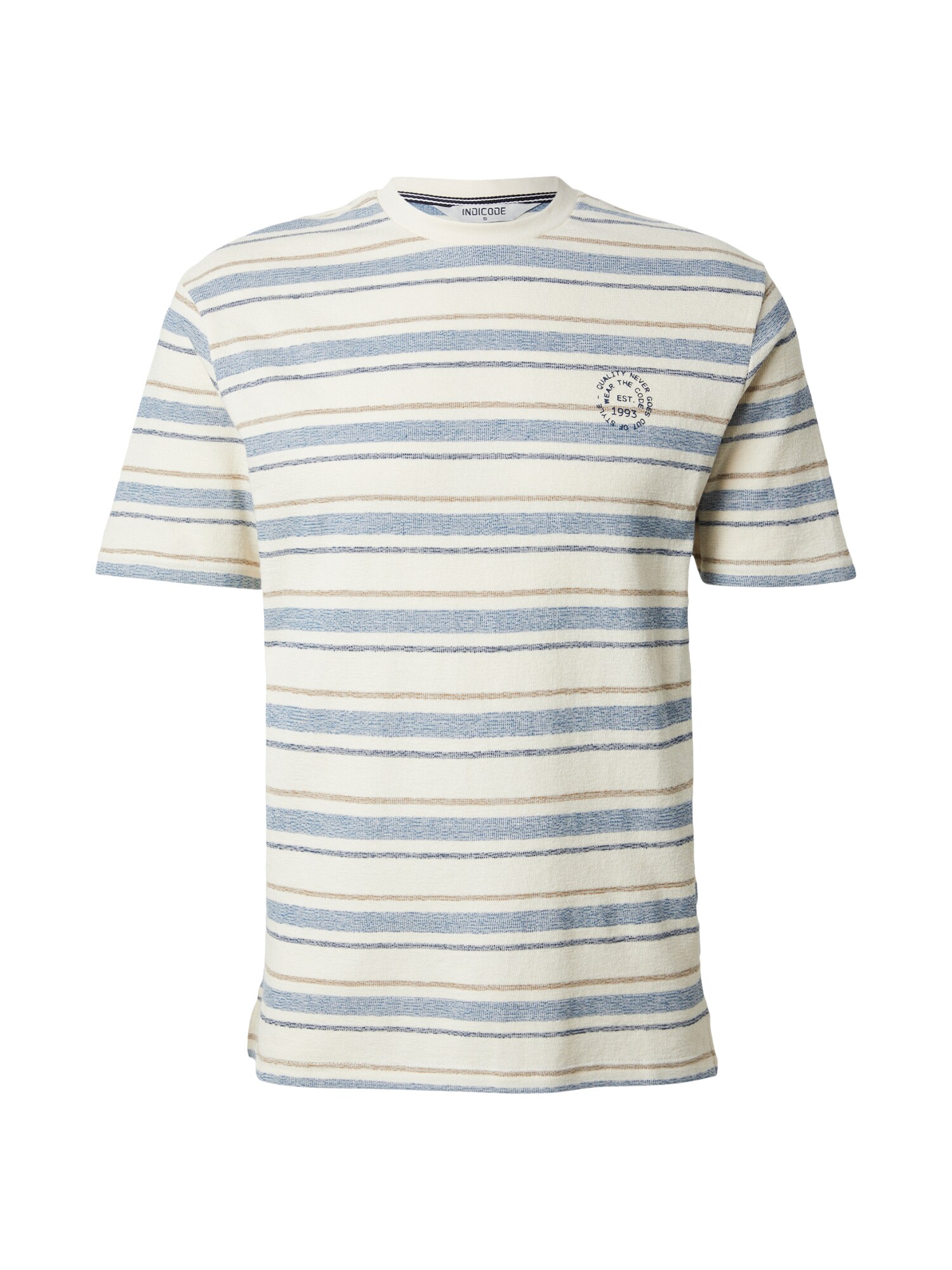 INDICODE JEANS Tricou 'Eron'  albastru / gri / alb