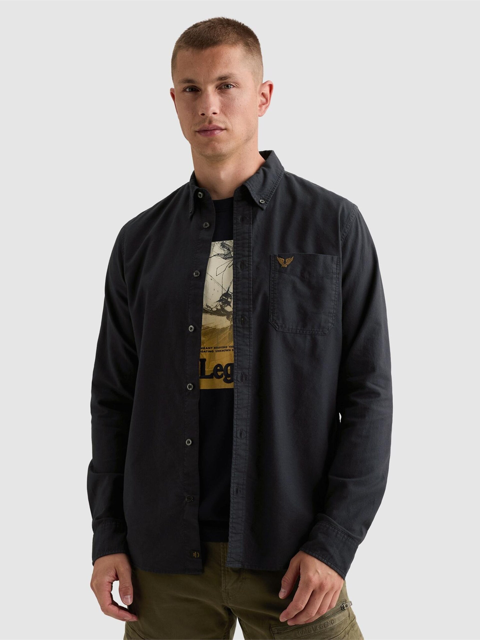 Skjorta 'Oxford shirt with garment-dye wash and button-down collar'