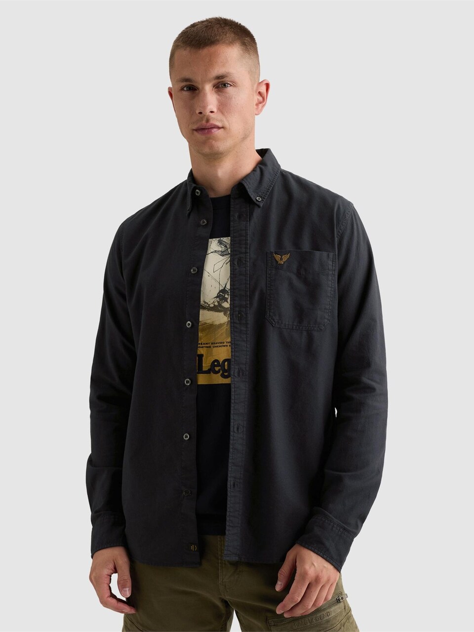 Skjorta 'Oxford shirt with garment-dye wash and button-down collar'