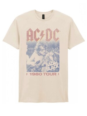 AC/DC Camiseta 'AC/DC Back In Black Angus Solo T-Shirt'  blanco natural