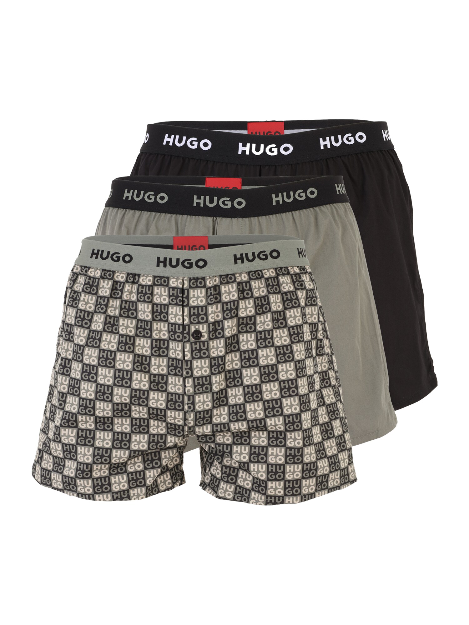 HUGO Boxeri  ecru / kaki / negru