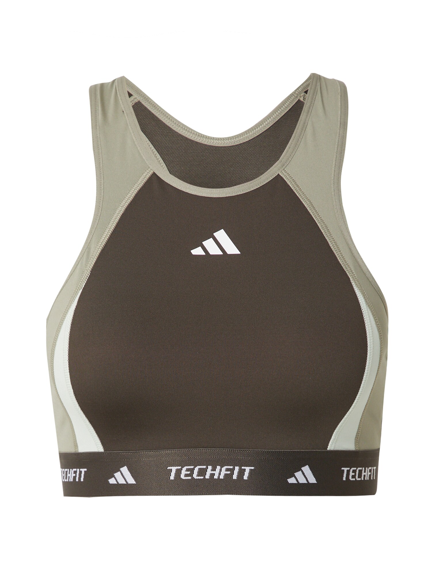 ADIDAS PERFORMANCE Športová podprsenka kaki / olivová / pastelovo zelená / biela