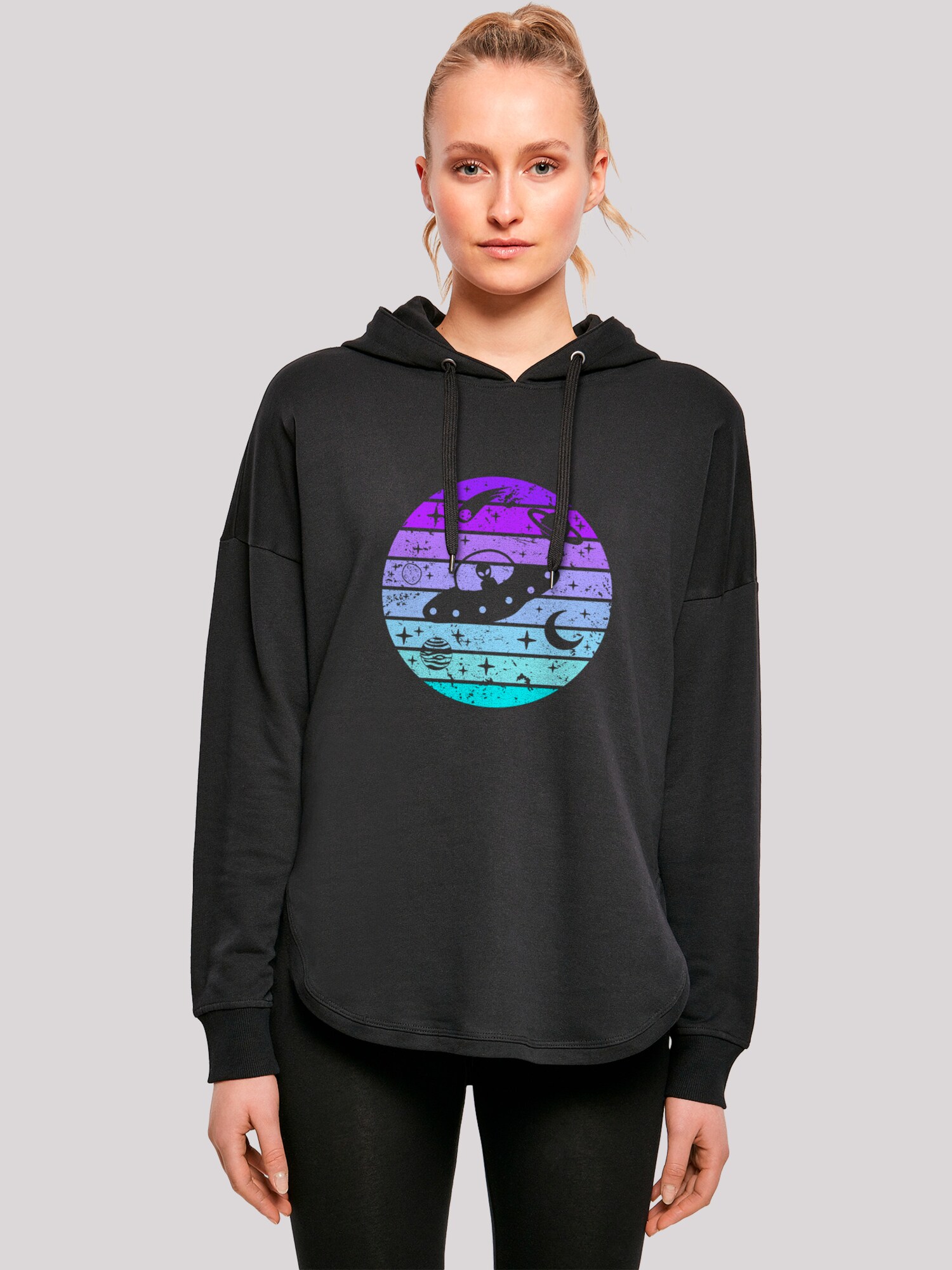 Thumbnail - F4NT4STIC Sweatshirt Retro Alien Weltraum Sonnenuntergang