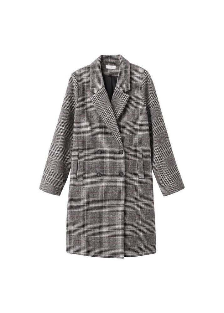 MANGO TEEN Mantel 'Rojo' Damen Größe XXS grau / bordeaux / weiß