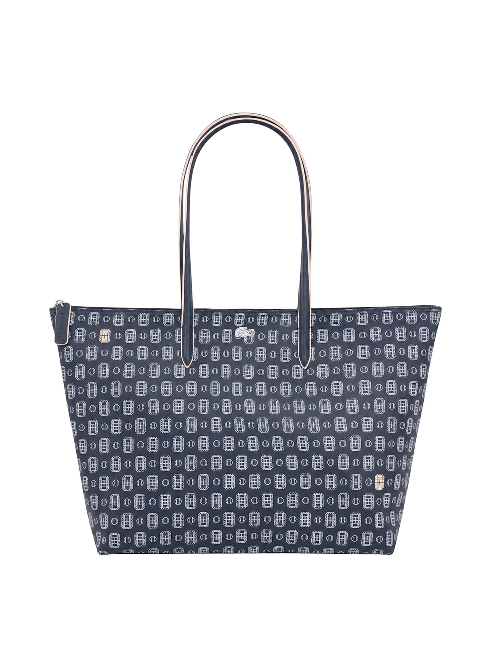 LACOSTE Shoppingväska 'Lacoste Grand sac cabas L.12.12 Concept imprimé Marine Sombre Farine' dam