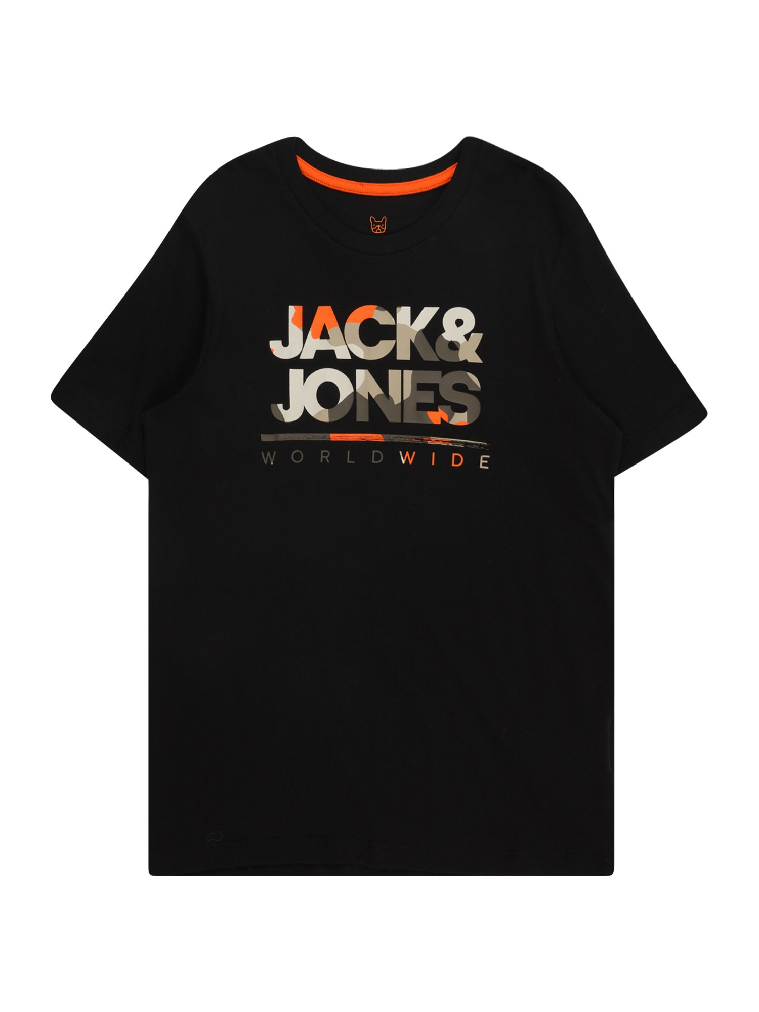 Jack & Jones Junior Tričko 'JJLUKE'  béžová / tmavosivá / oranžová / čierna