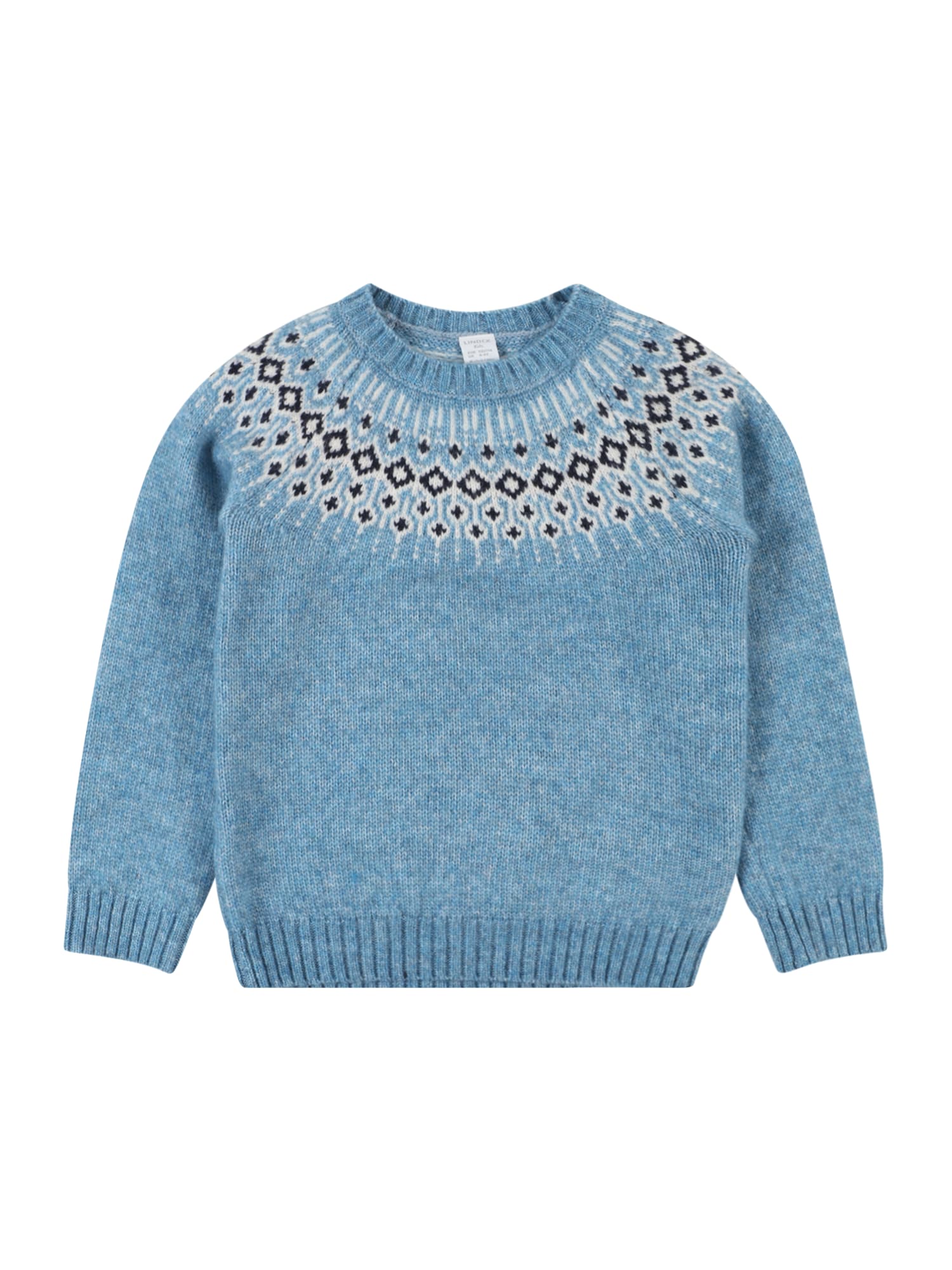 Lindex Пуловер 'Fairisle'  синьо меланж / черно / бяло