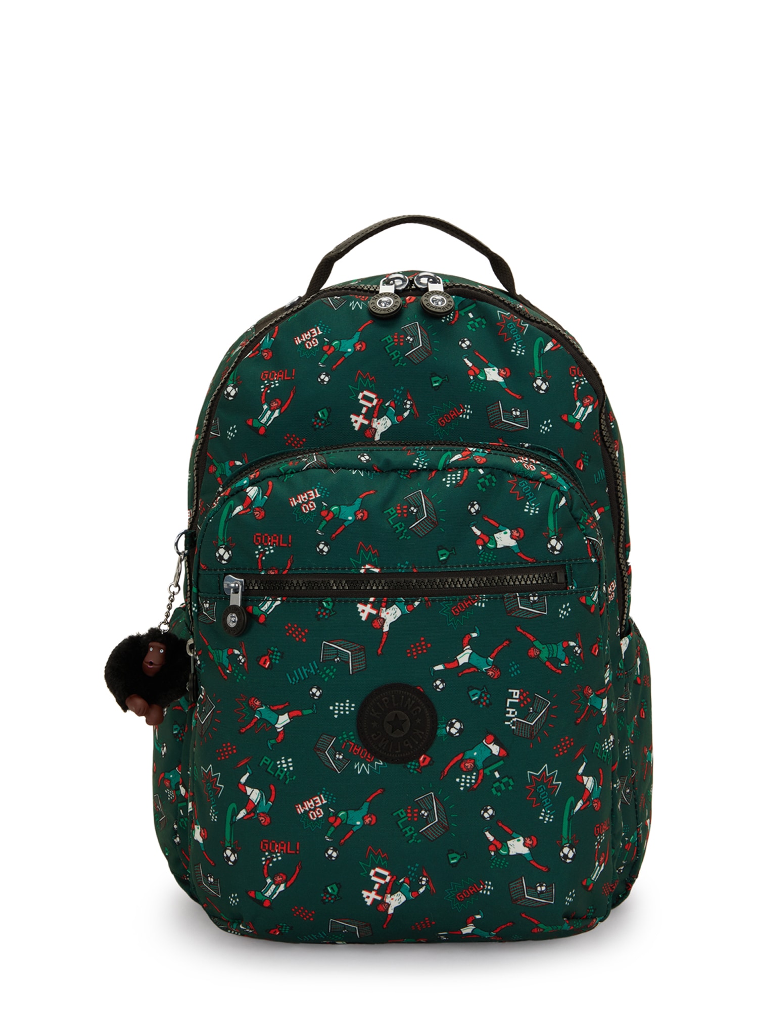 KIPLING Rucsac Seoul Lap verde smarald / verde pin / roșu / alb