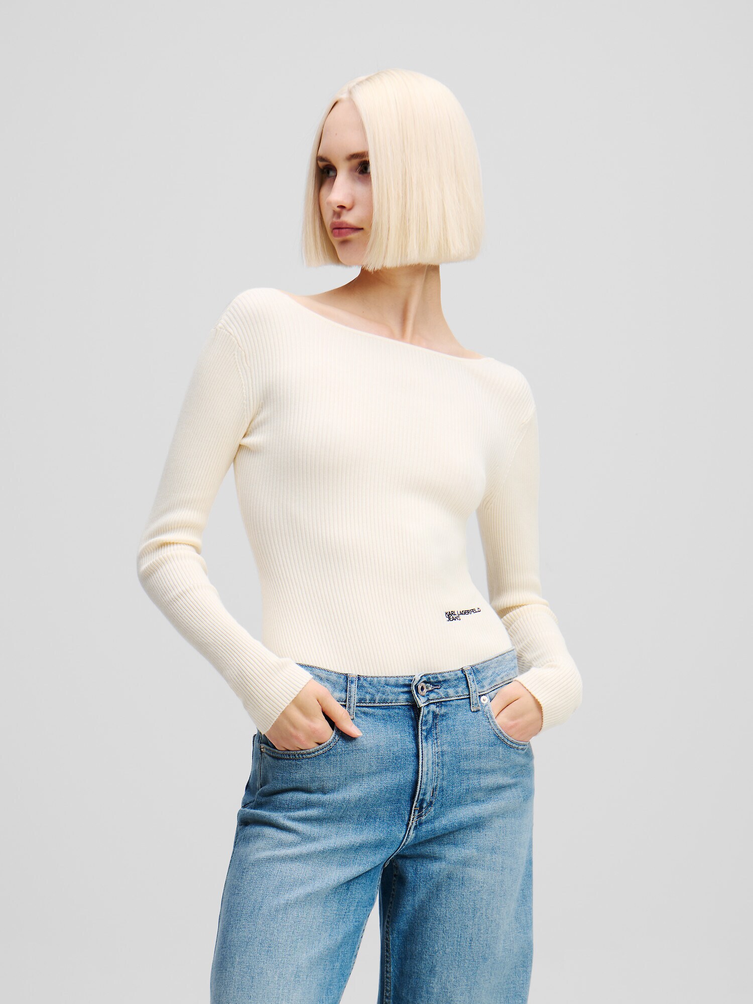 KARL LAGERFELD JEANS Body  fehér termék 2. képe