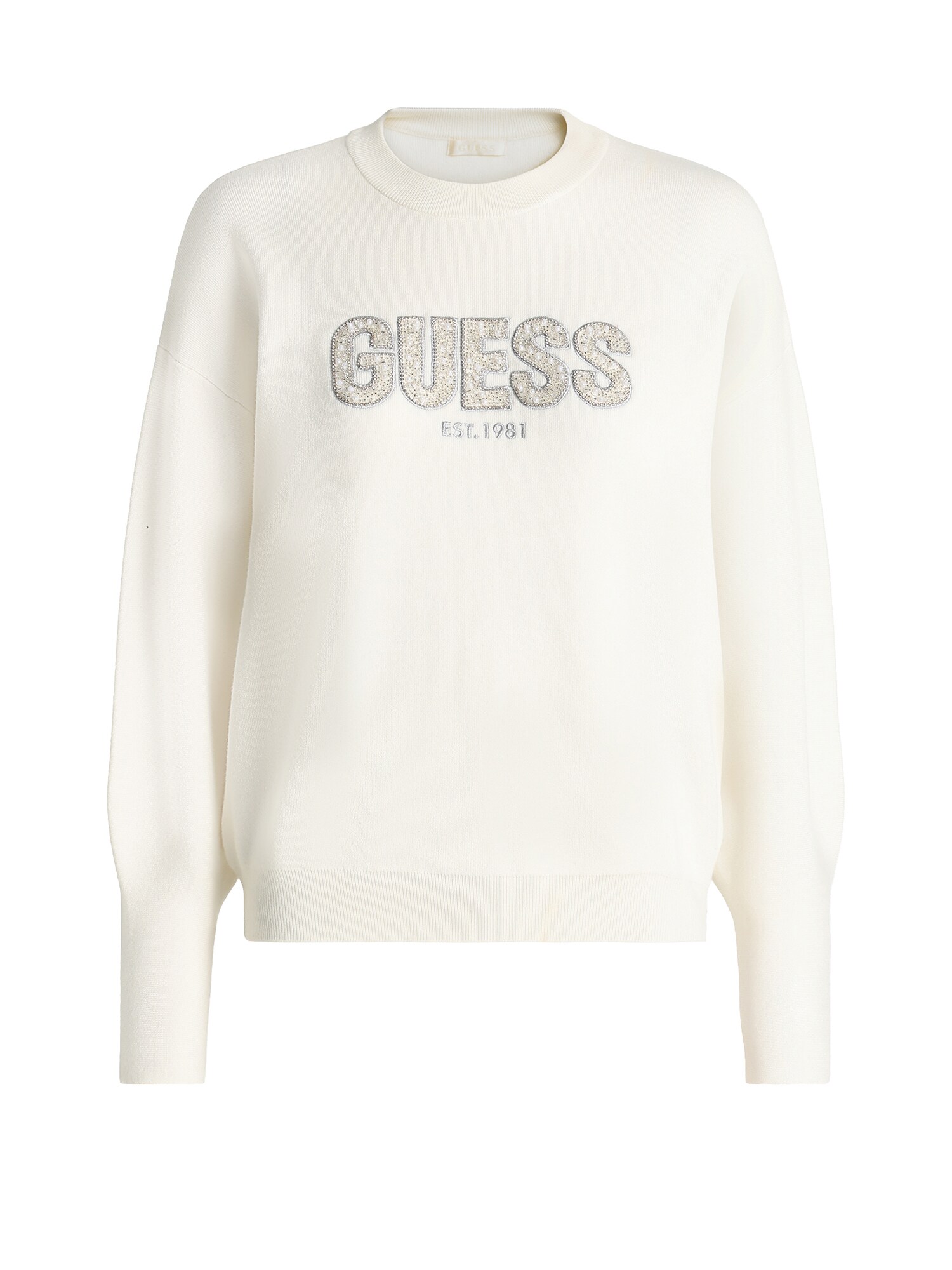 GUESS Pulover MADELINE crem / gri deschis