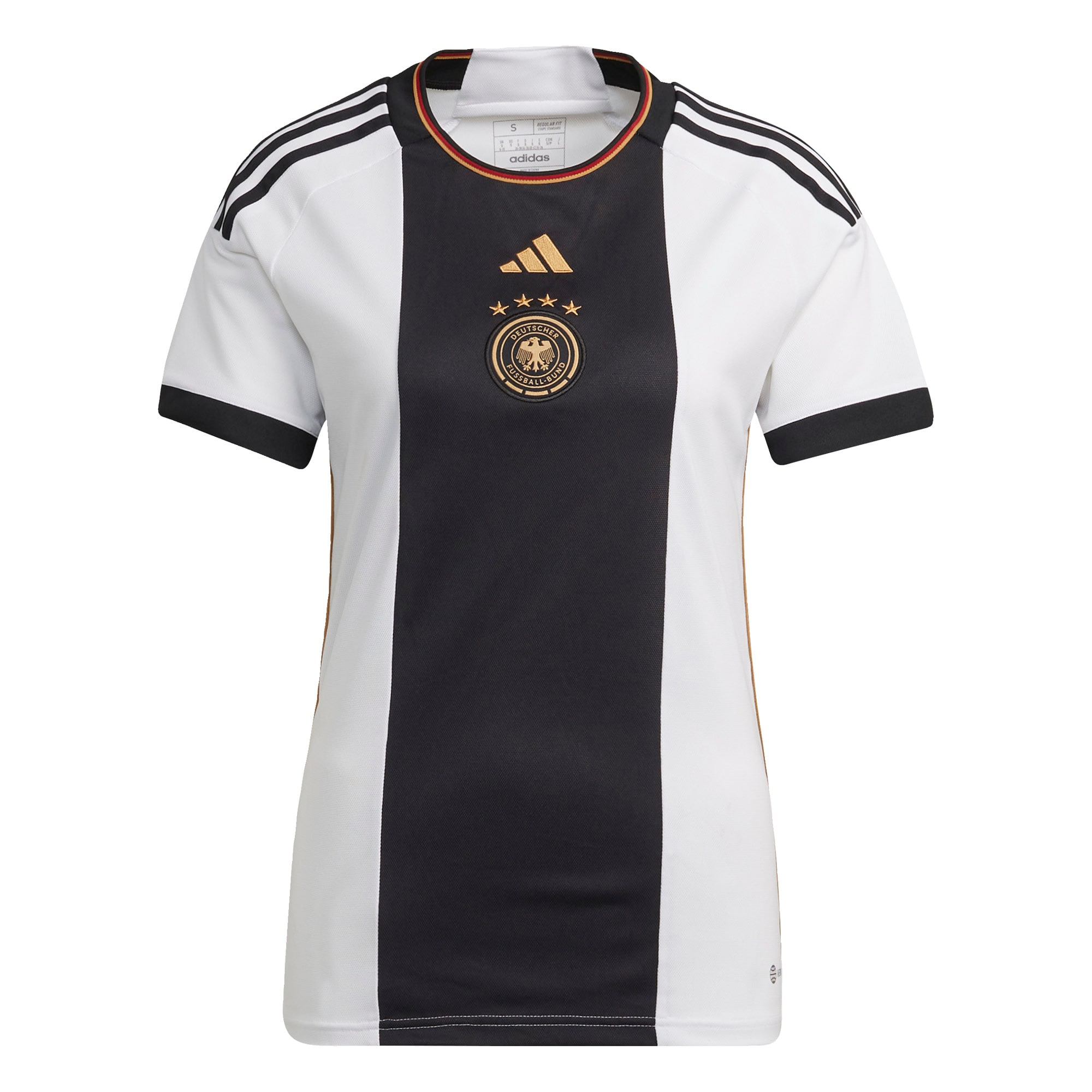 ADIDAS PERFORMANCE Sportiska stila krekls 'DFB 22' zelts / ķiršsarkans / melns / balts