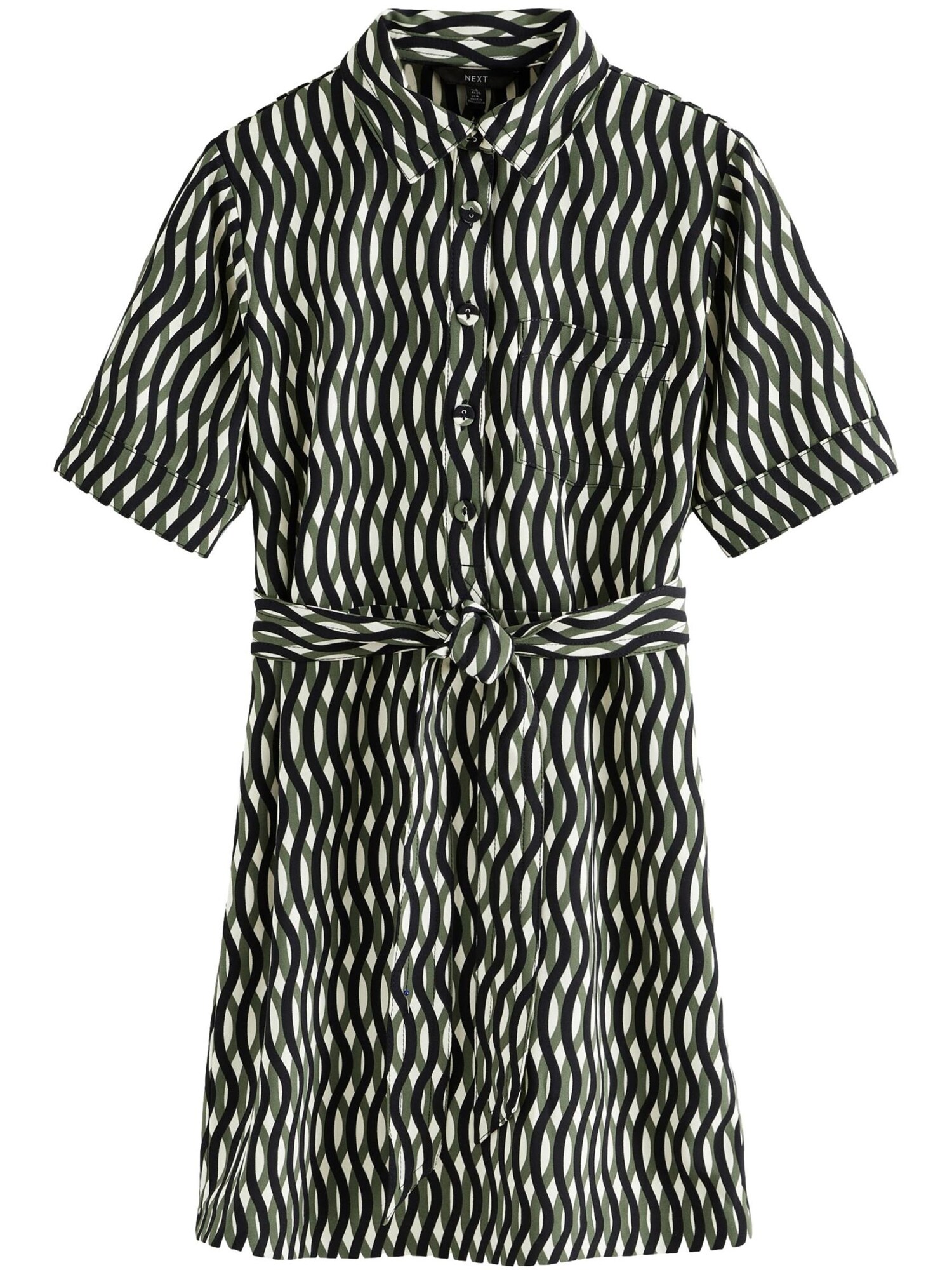 Next Rochie tip bluză  oliv / negru / alb