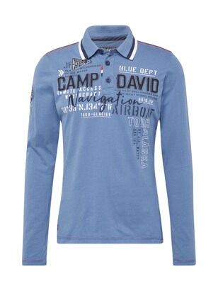 camp david Shirt ‘Alaska Ice Tour’ Smoky blue / Rood / Zwart / Wit