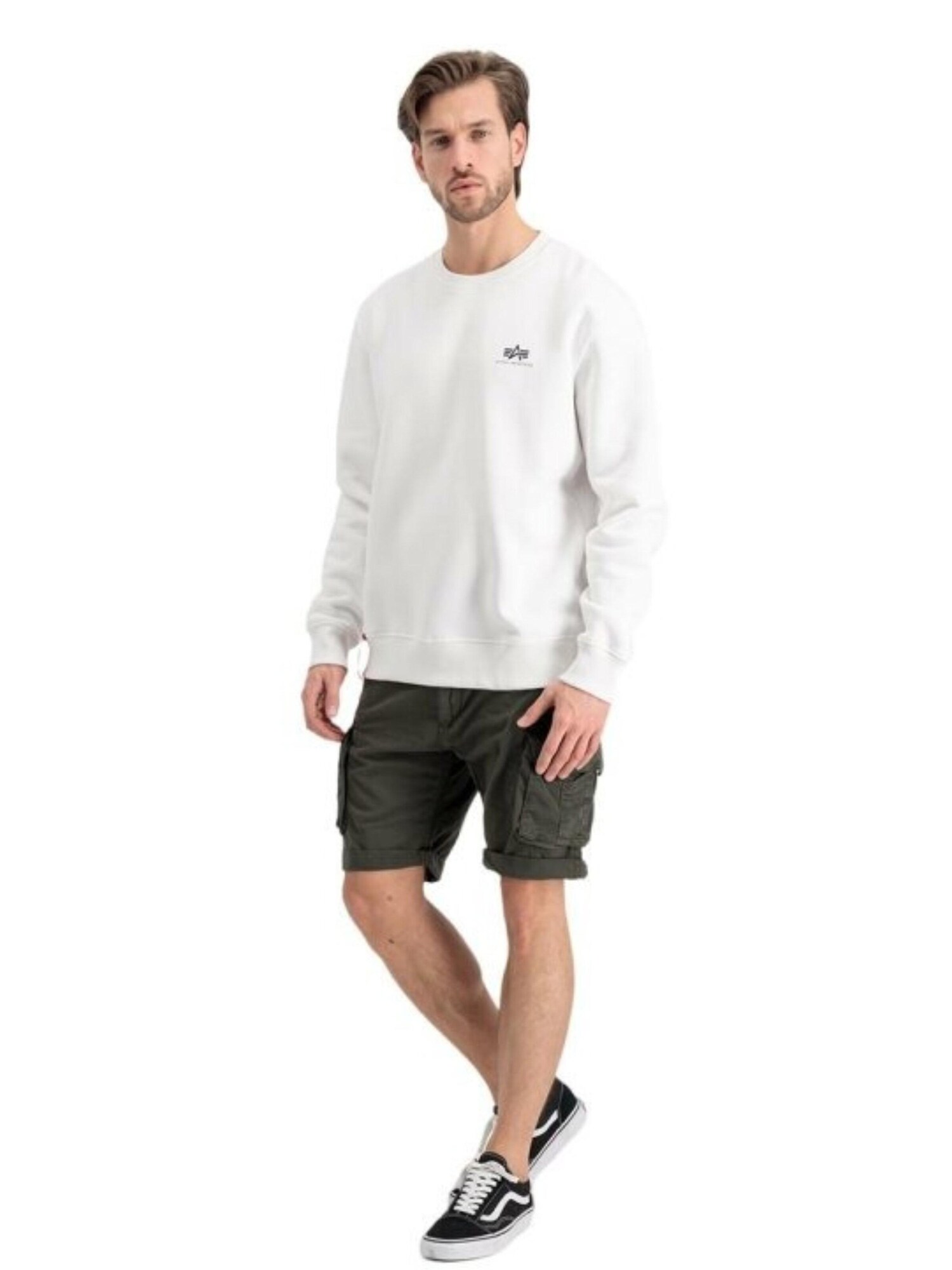 ALPHA INDUSTRIES Mikina 'Basic Small Logo'  biela (obrázok 4)