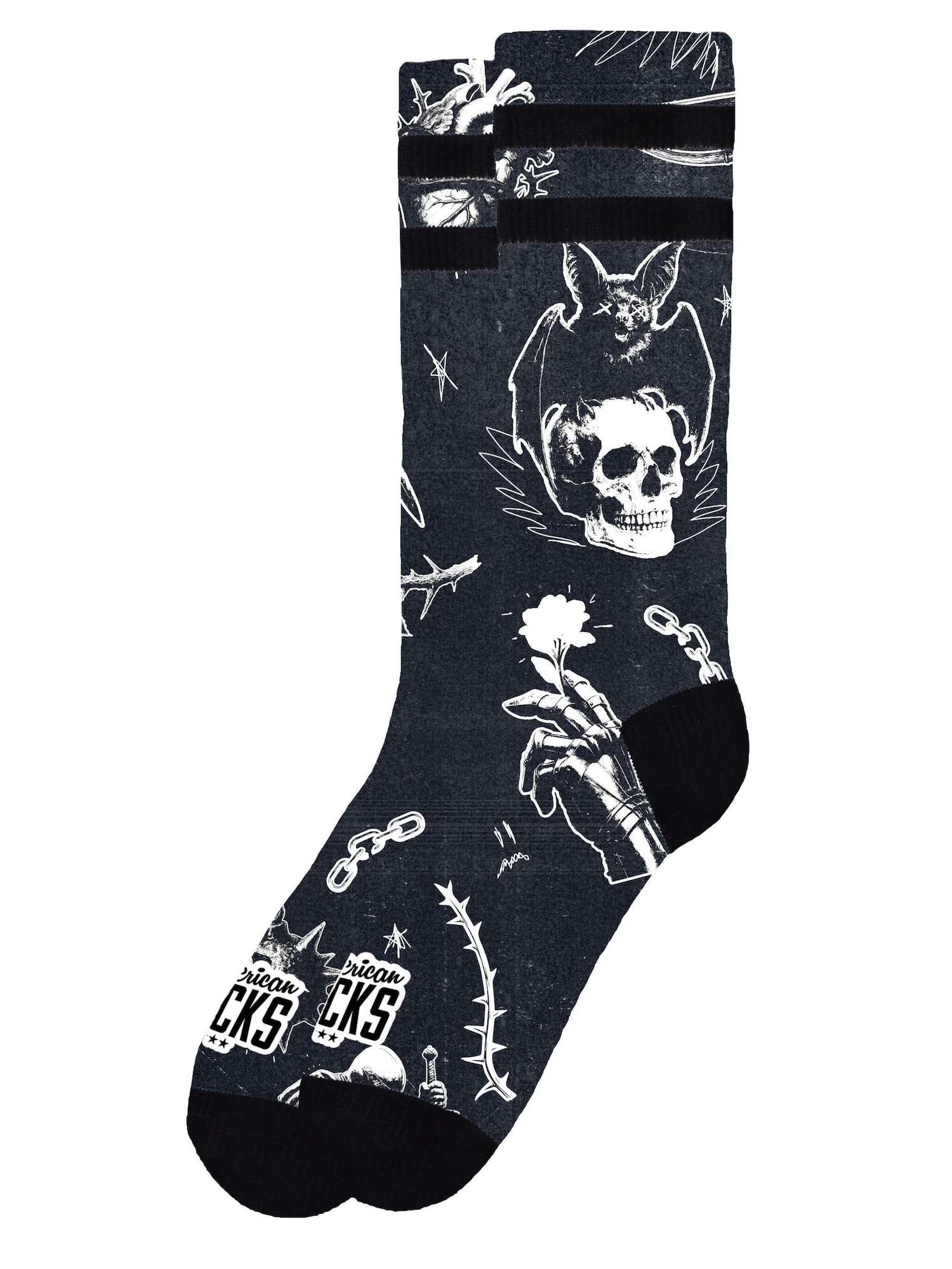 American Socks Calcetines 'Dark Fantasy' negro