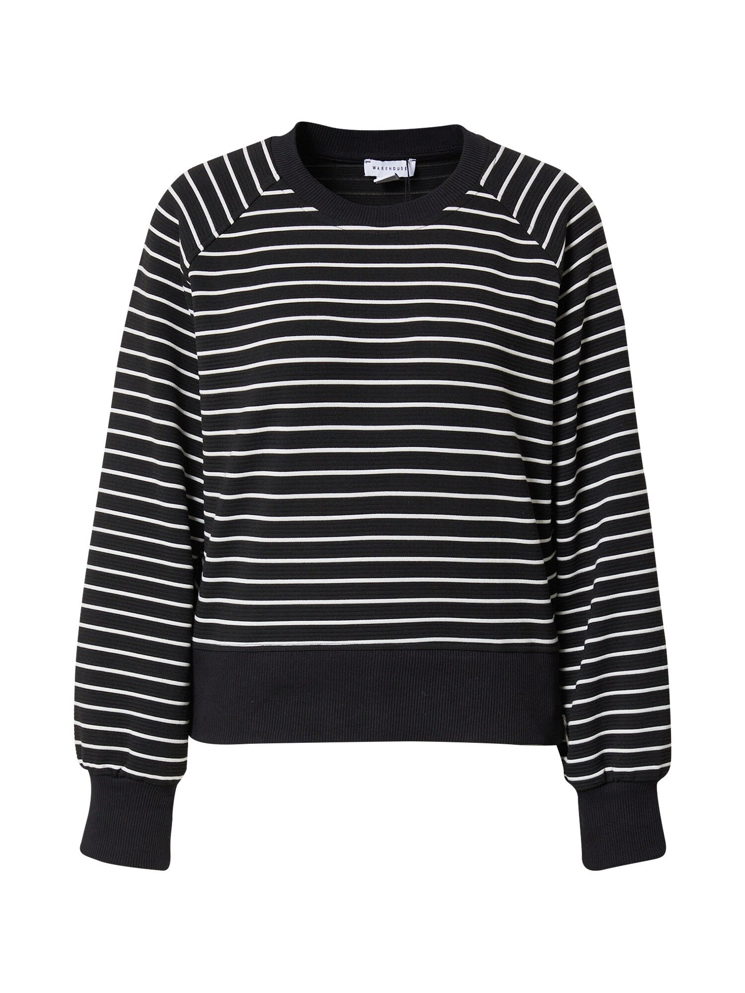 Warehouse Sweater majica  crna / bijela