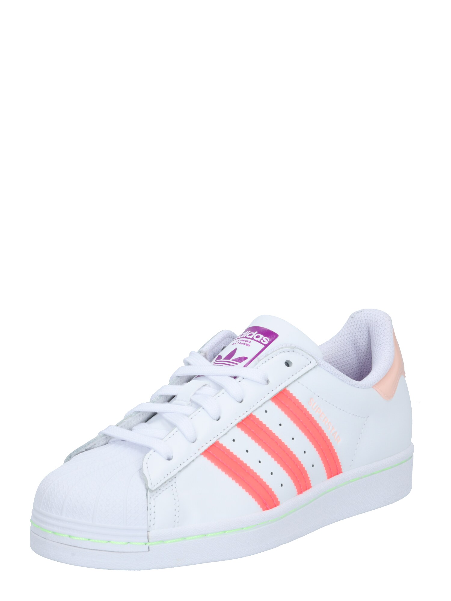 ADIDAS ORIGINALS Sportbačiai be auliuko 'Superstar'  balta / rožių spalva / koralų splava