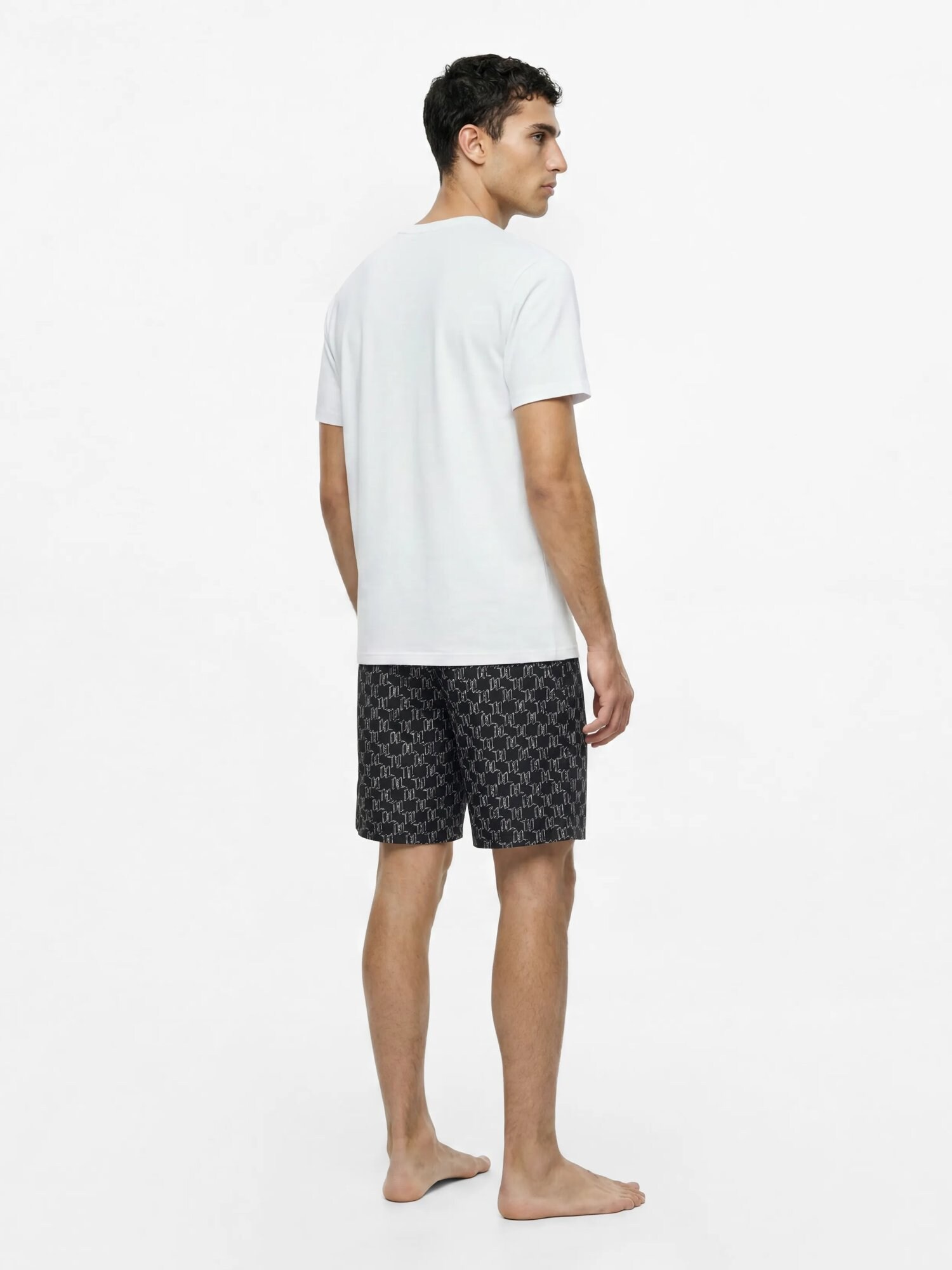 Karl Lagerfeld Pijama largo azul claro / negro – imagen 3