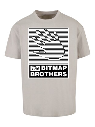 F4NT4STIC Shirt ‘Bitmap Bros Retro Gaming SEVENSQUARED’ Grijs / Zwart / Wit