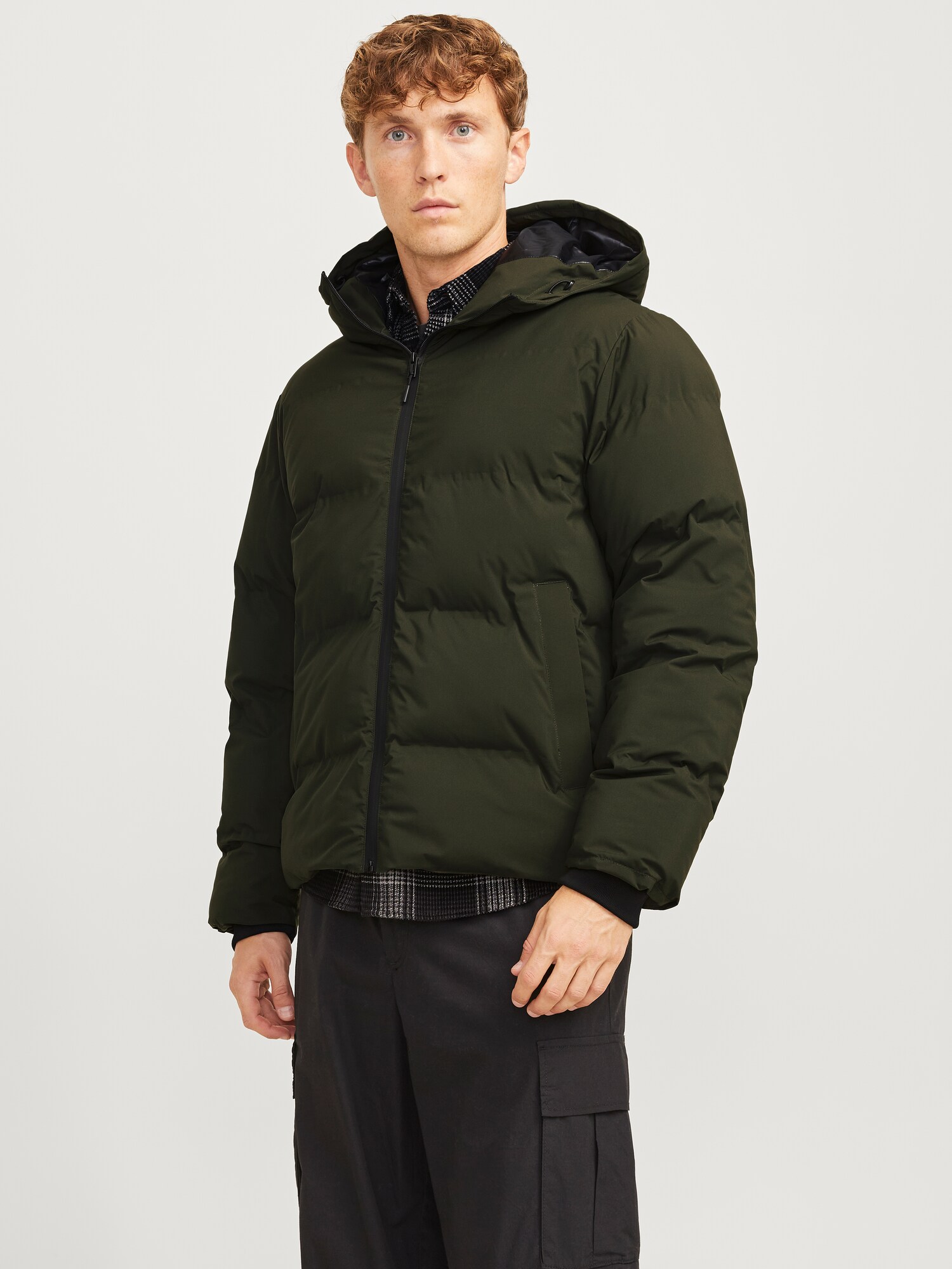 JACK & JONES Téli dzseki 'JJPayne'  sötétzöld / fekete termék 2. képe