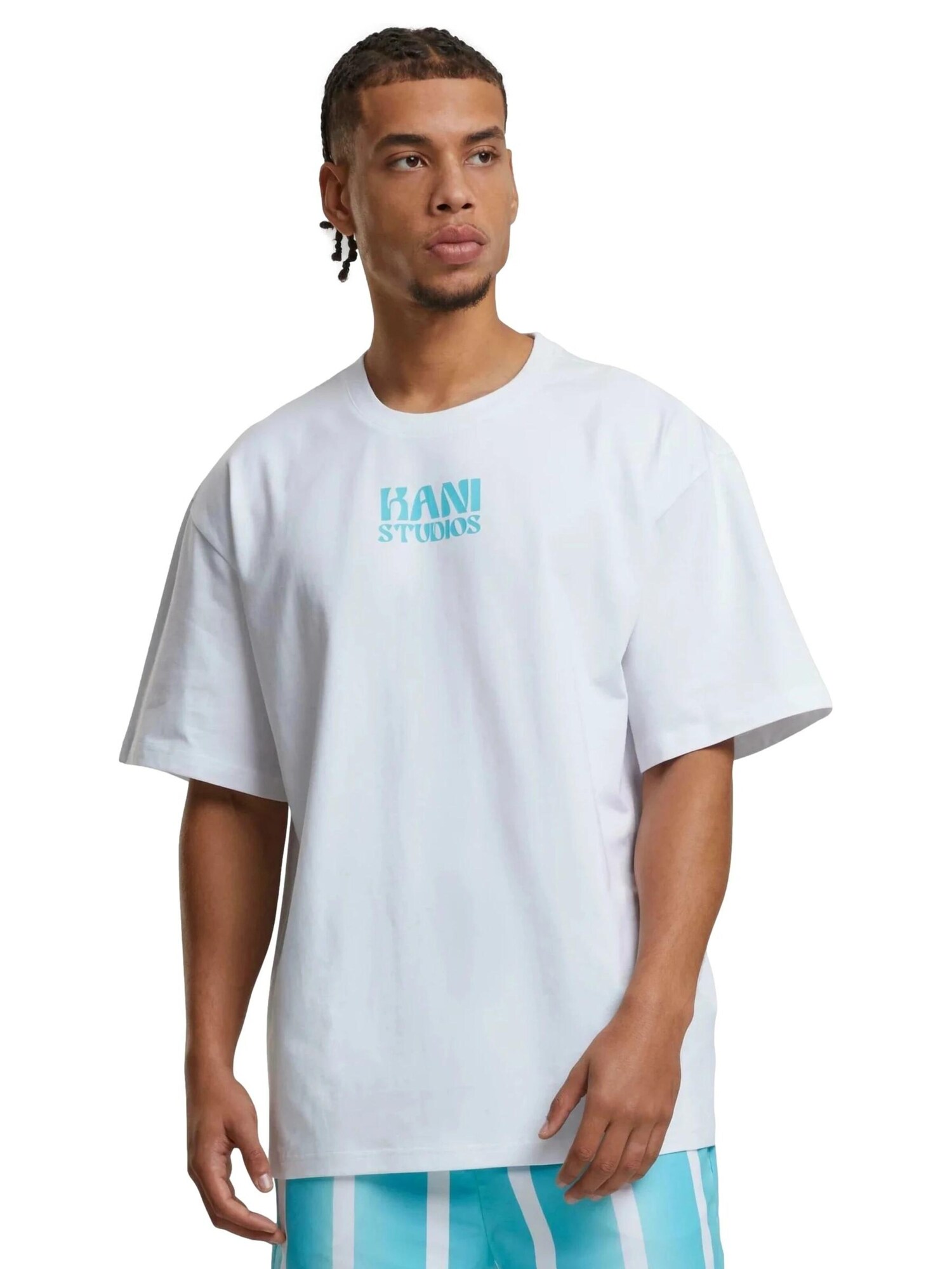 Karl Kani Camiseta  azul / blanco – imagen 4