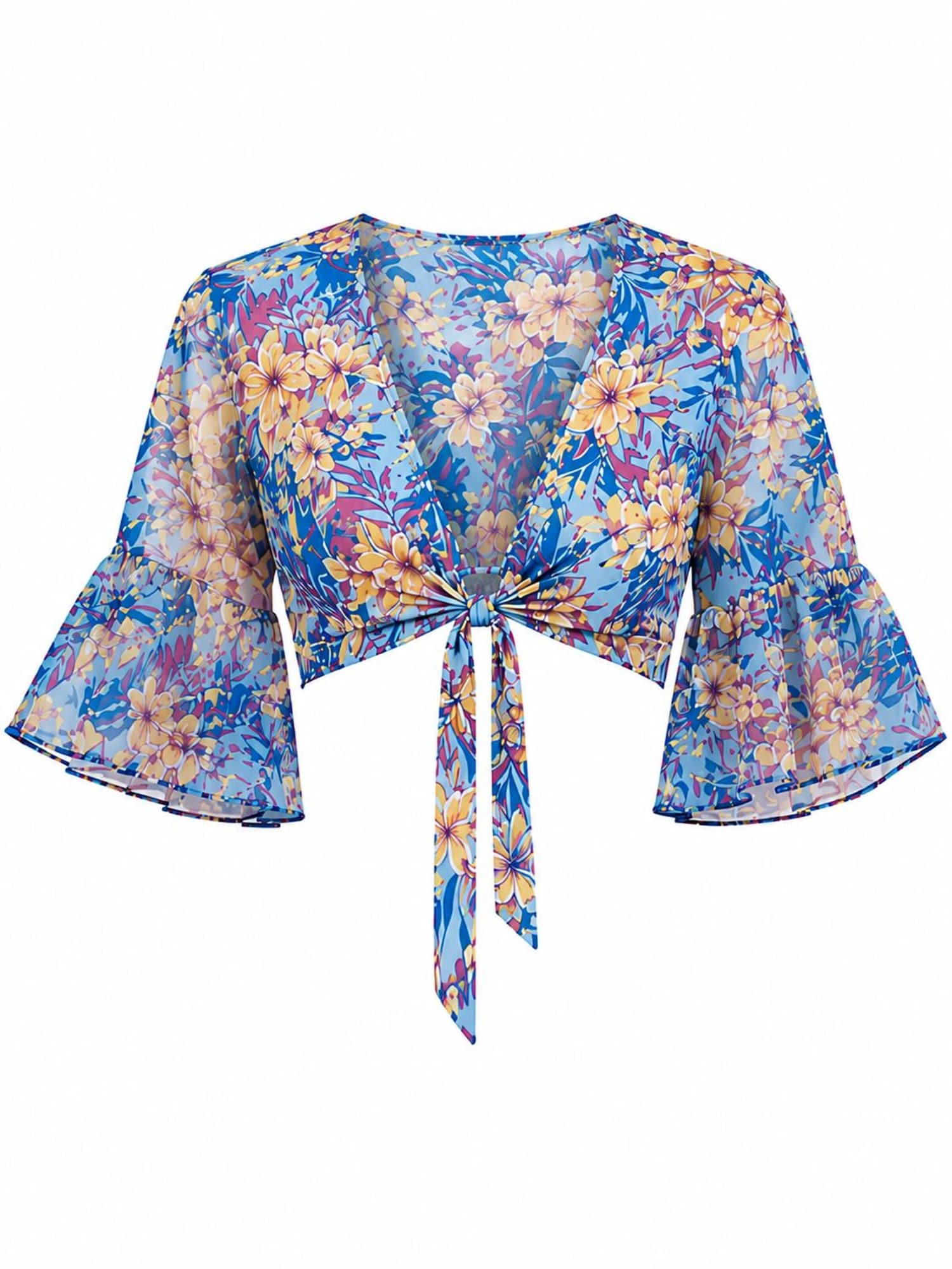 Hobo Sapiens Top 'Priya crop top' blu / blu pastello