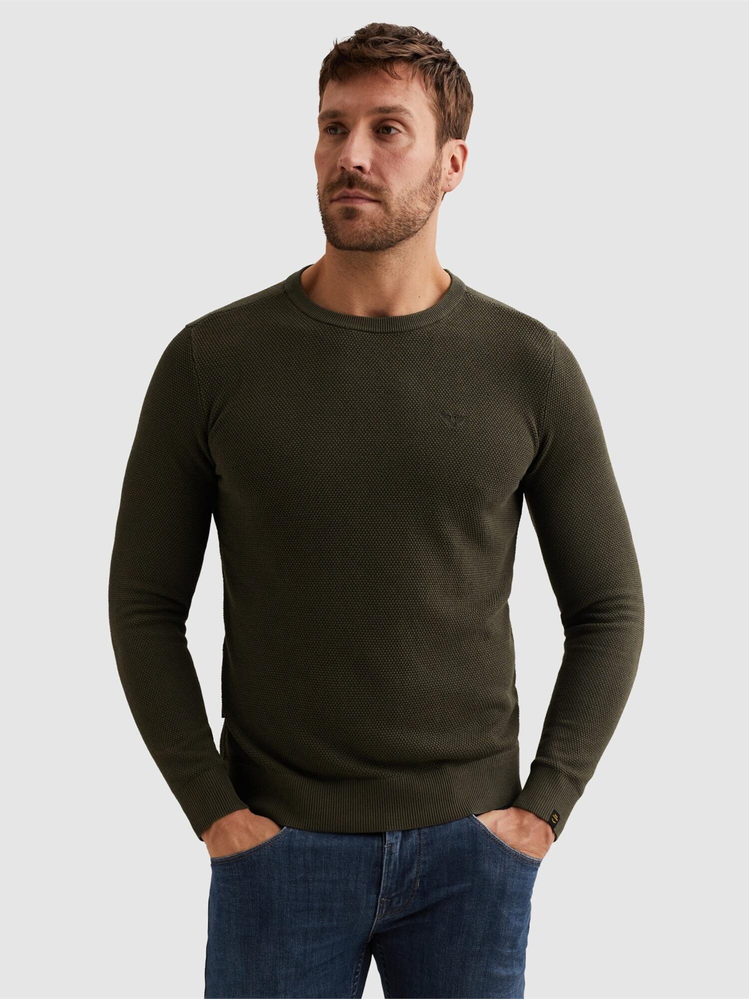 Pme Legend Trui 'Pullover In Cotton/modal' Donkergroen