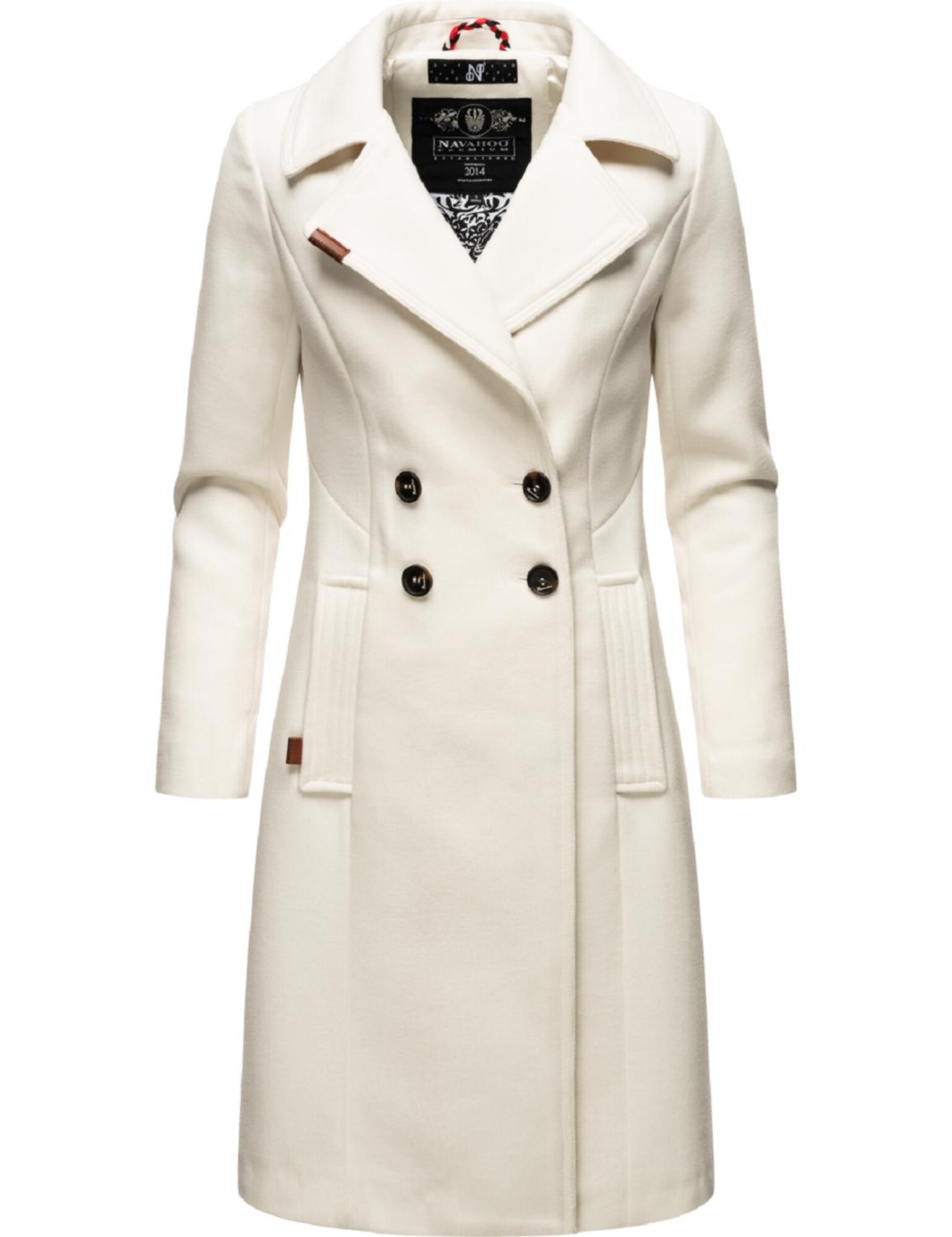 NAVAHOO Palton de primăvară-toamnă Wooly  negru / alb murdar