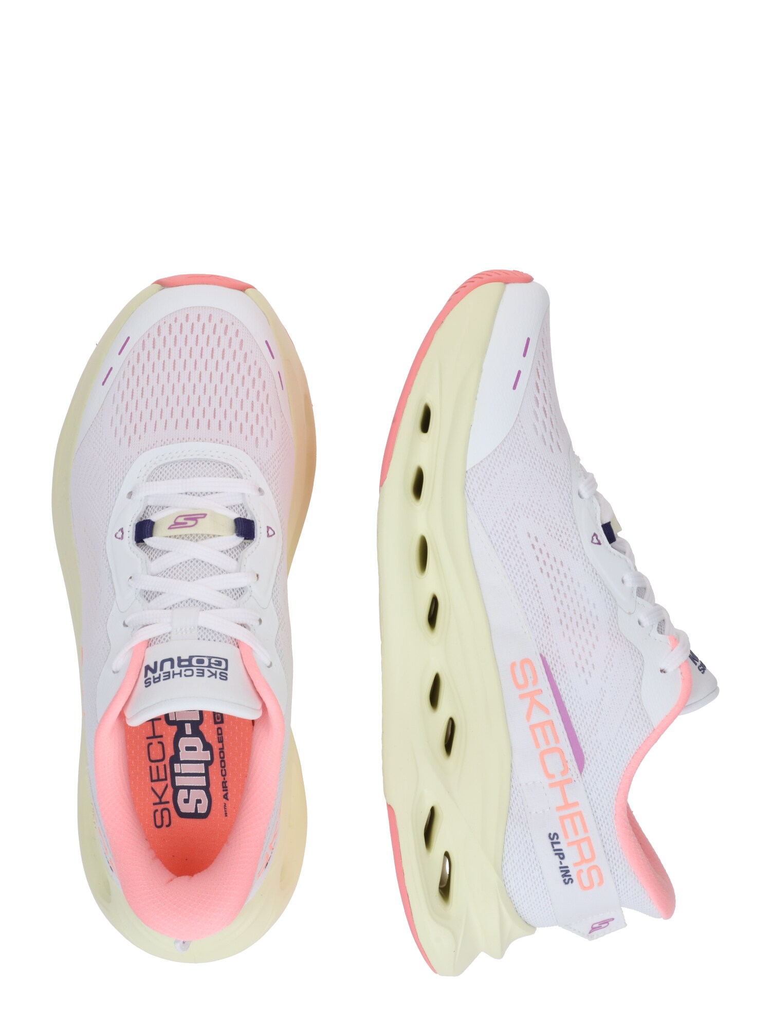 SKECHERS Sportcipő 'MAX CUSHIONING GLIDE-STEP'  tengerészkék / világos sárga / lazac / fehér termék 2. képe