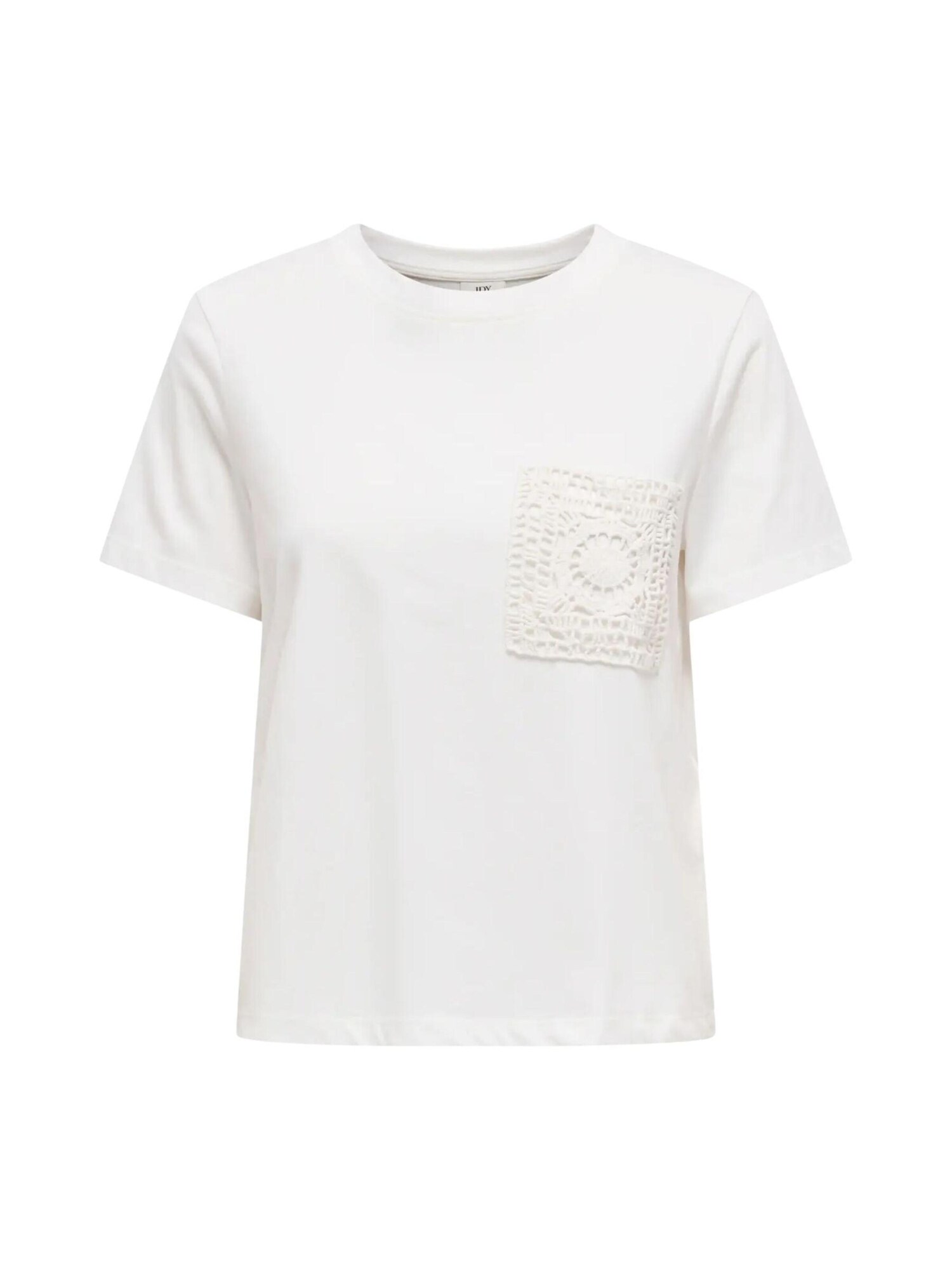 JDY Camiseta 'JDY JDYSELMS S/S CROCHET POCKET TOP JRS NOOS MAGLIONCINO'  blanco