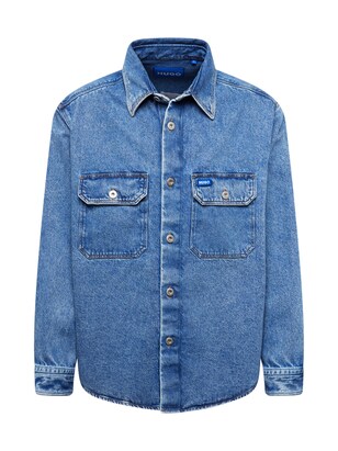 HUGO Overhemd ‘Ebolt’ Blauw denim