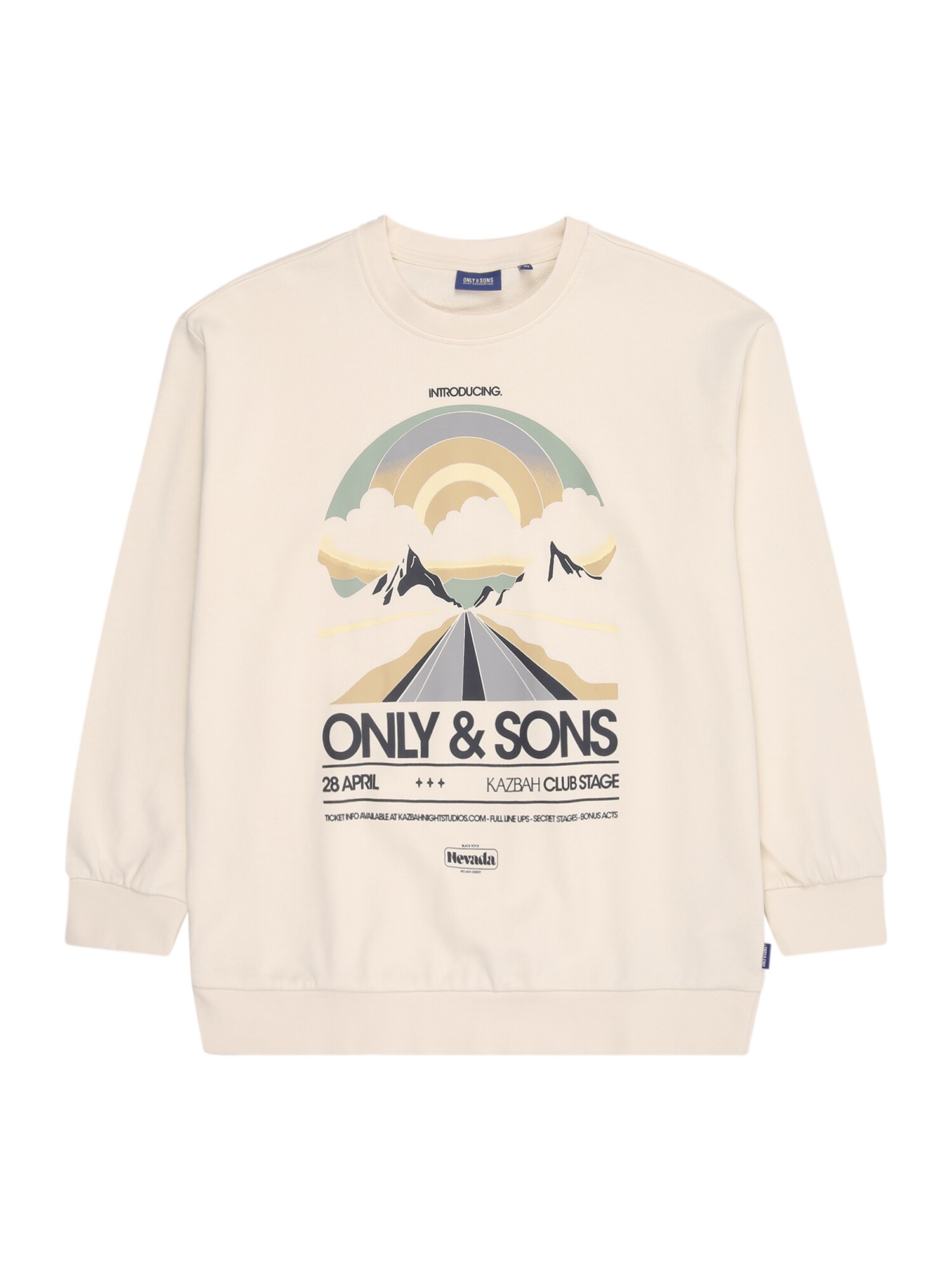 Only & Sons Junior Tréning póló 'OSJROAD'  krém / homok / tengerészkék / menta akciós termékkép 1