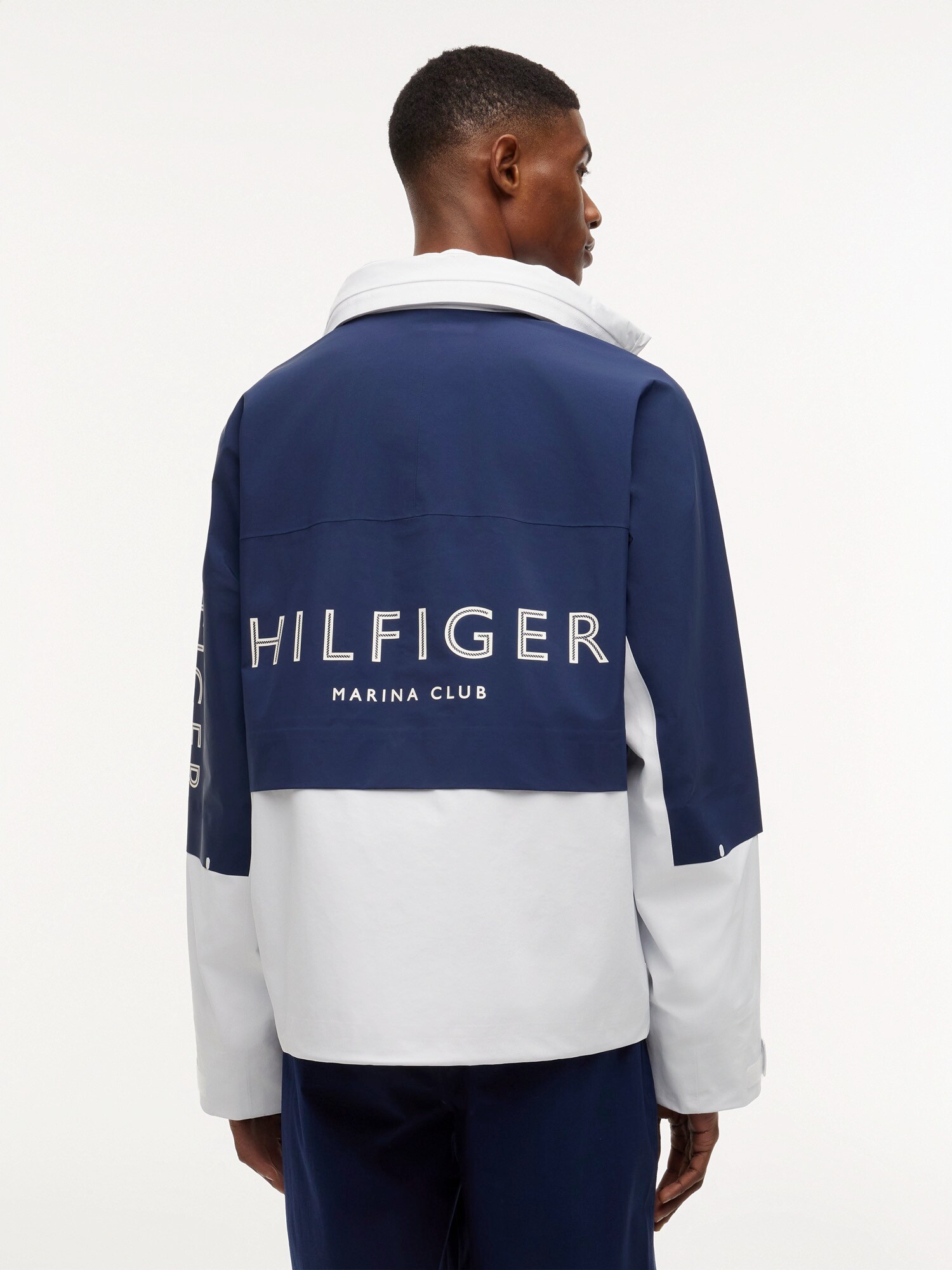 TOMMY HILFIGER Chaqueta de entretiempo 'Regatta' marino / naranja oscuro / blanco – imagen 3