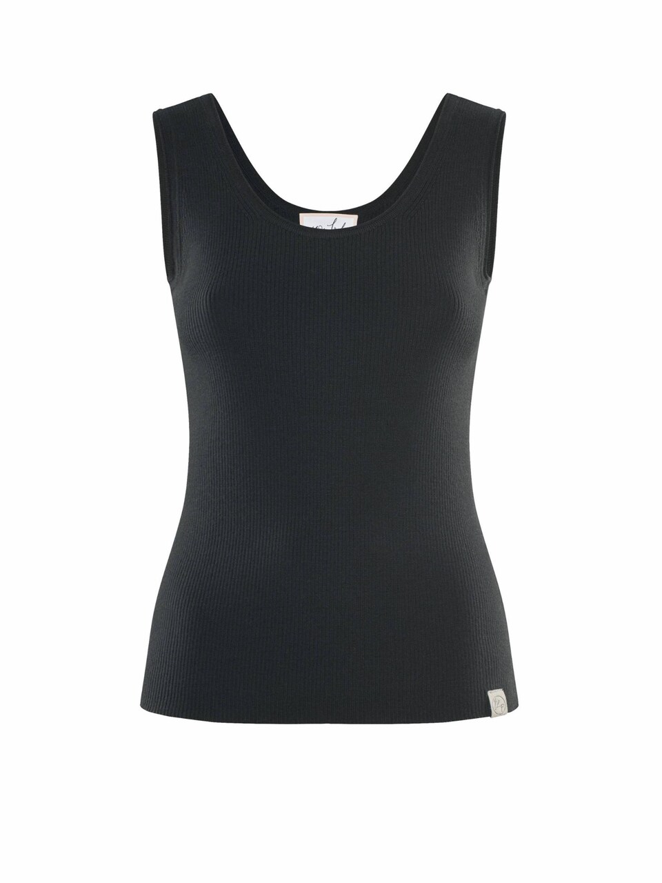 Broderad topp 'TOP BLOSSOM Geripptes Merino Top mit Rundhals'